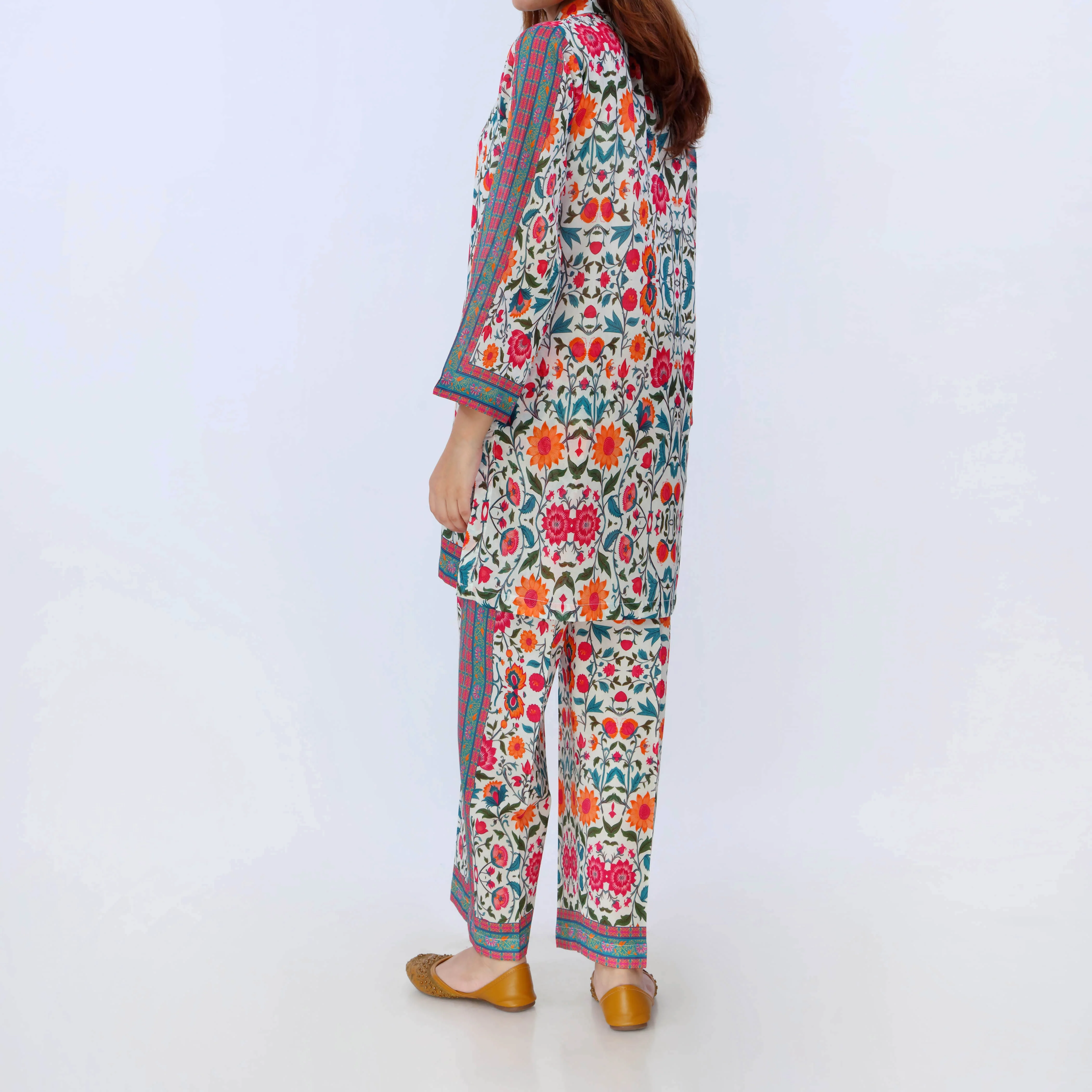 2PC- Digital Printed Cotton Cambric Co-Ord Set PS5452 - Image 4