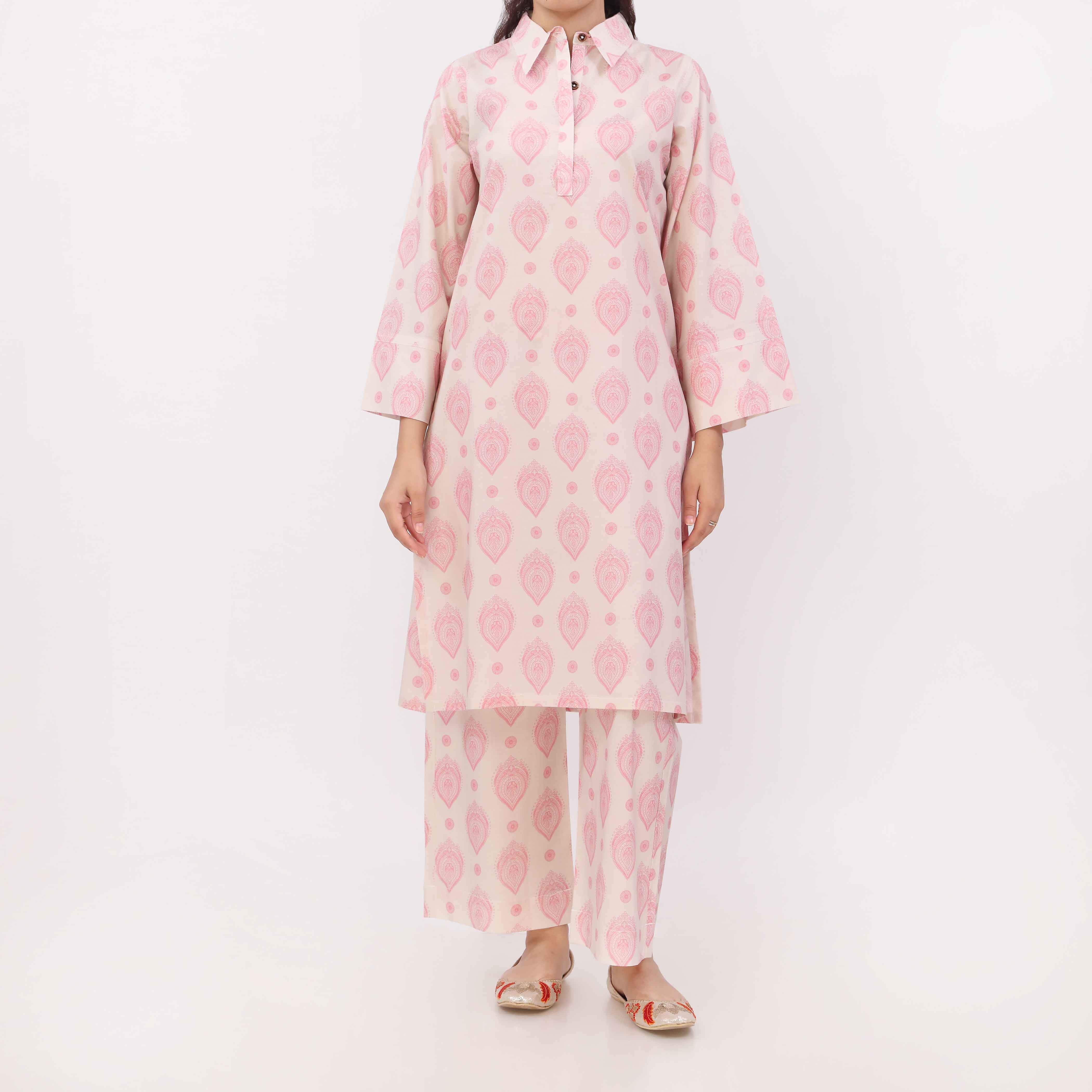 2PC Digital Printed Cotton Cambric Co-Ord Set PW5028 - Image 2