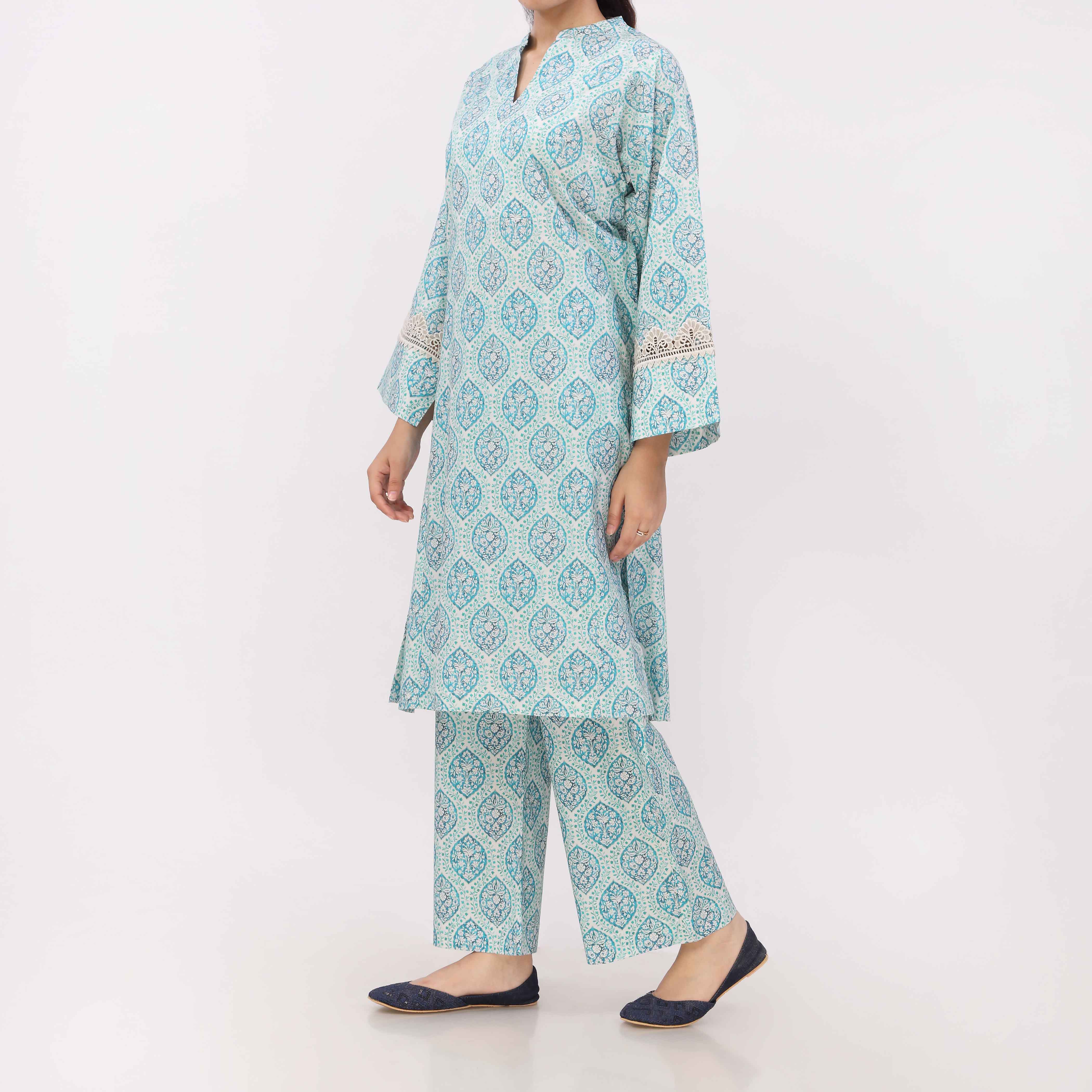 2PC Digital Printed Cotton Cambric Co-Ord Set PW5031 - Image 4