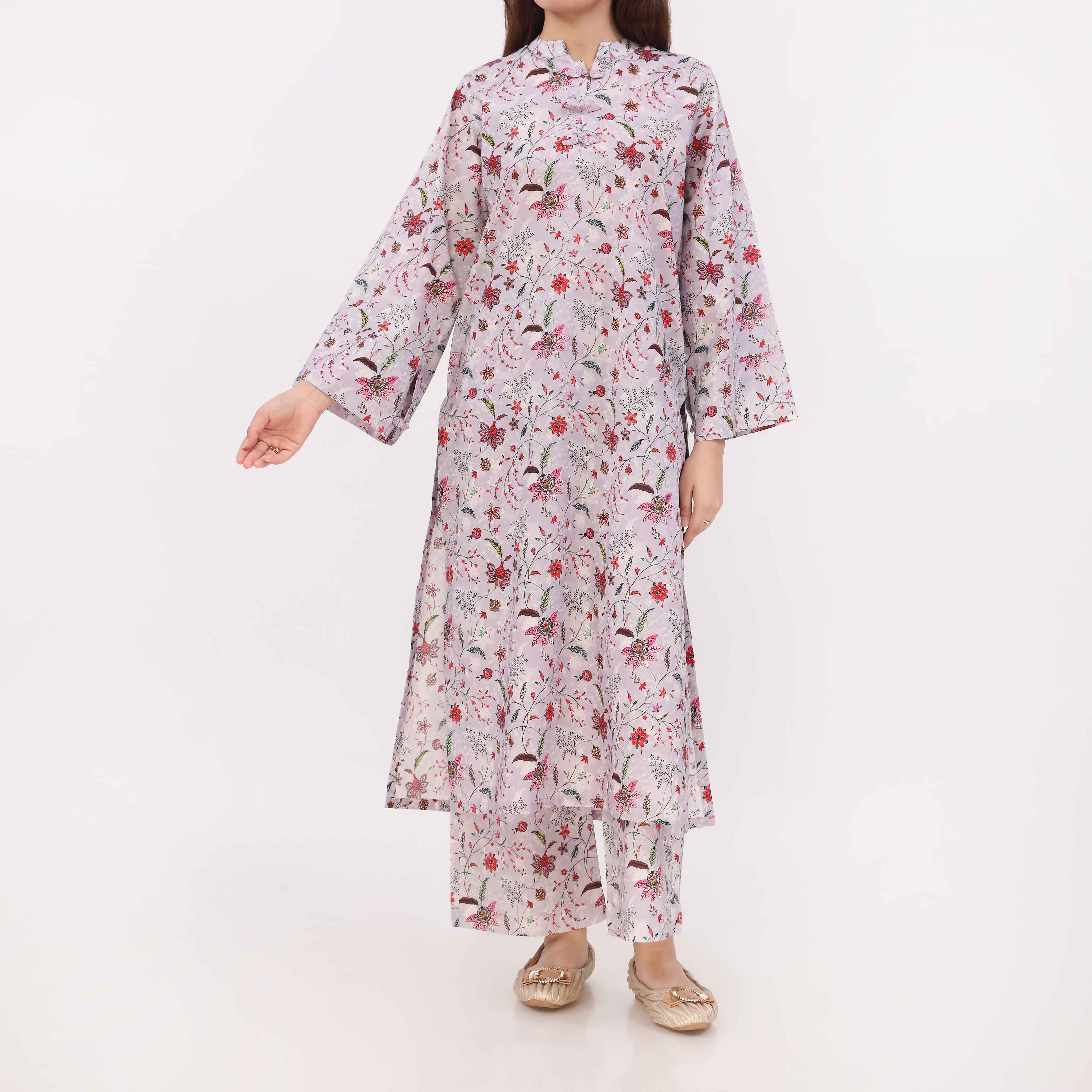 2PC Digital Printed Cotton Cambric Co-Ord Set PW5034 - Image 2
