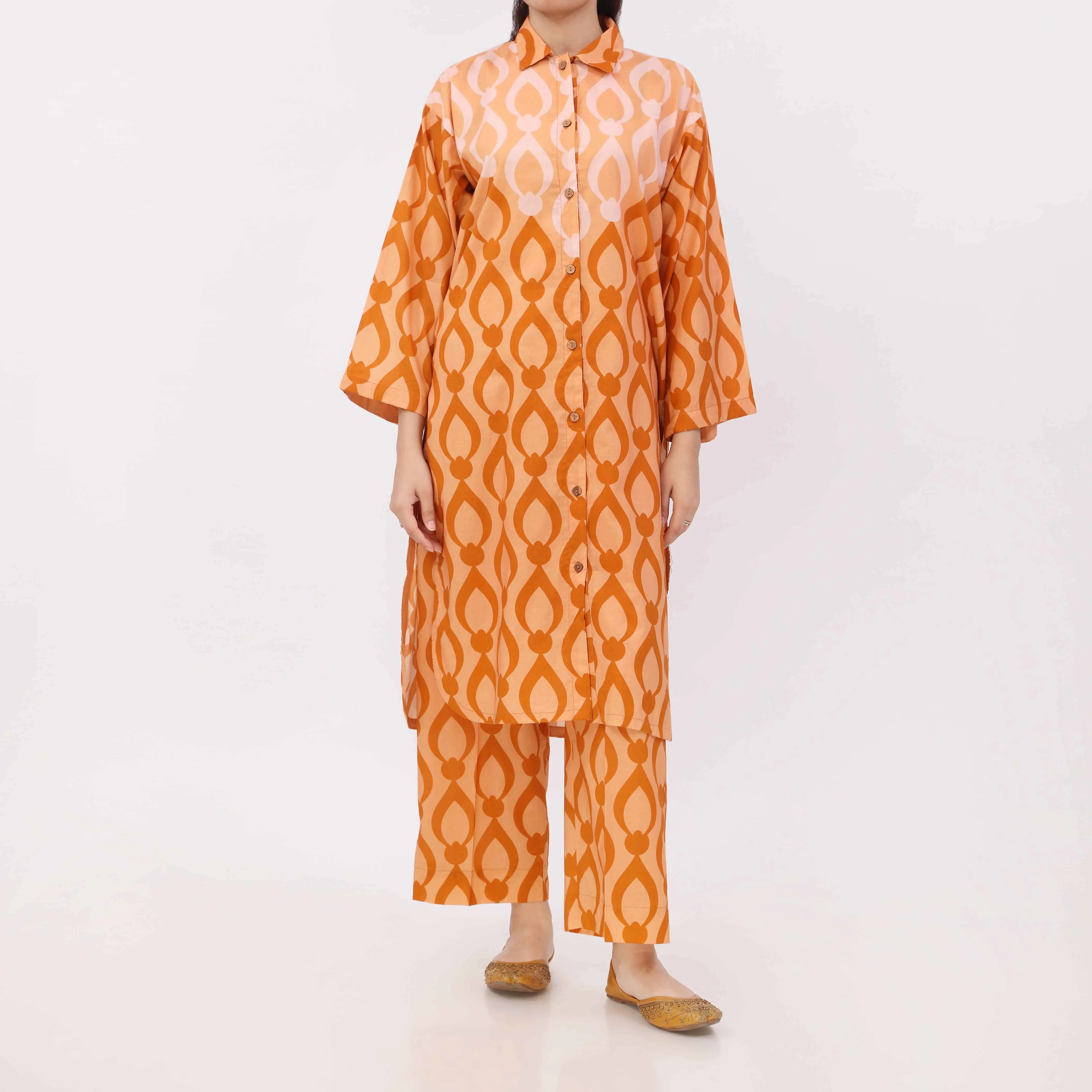 2PC Digital Printed Cotton Cambric Co-Ord Set PW5054 - Image 2