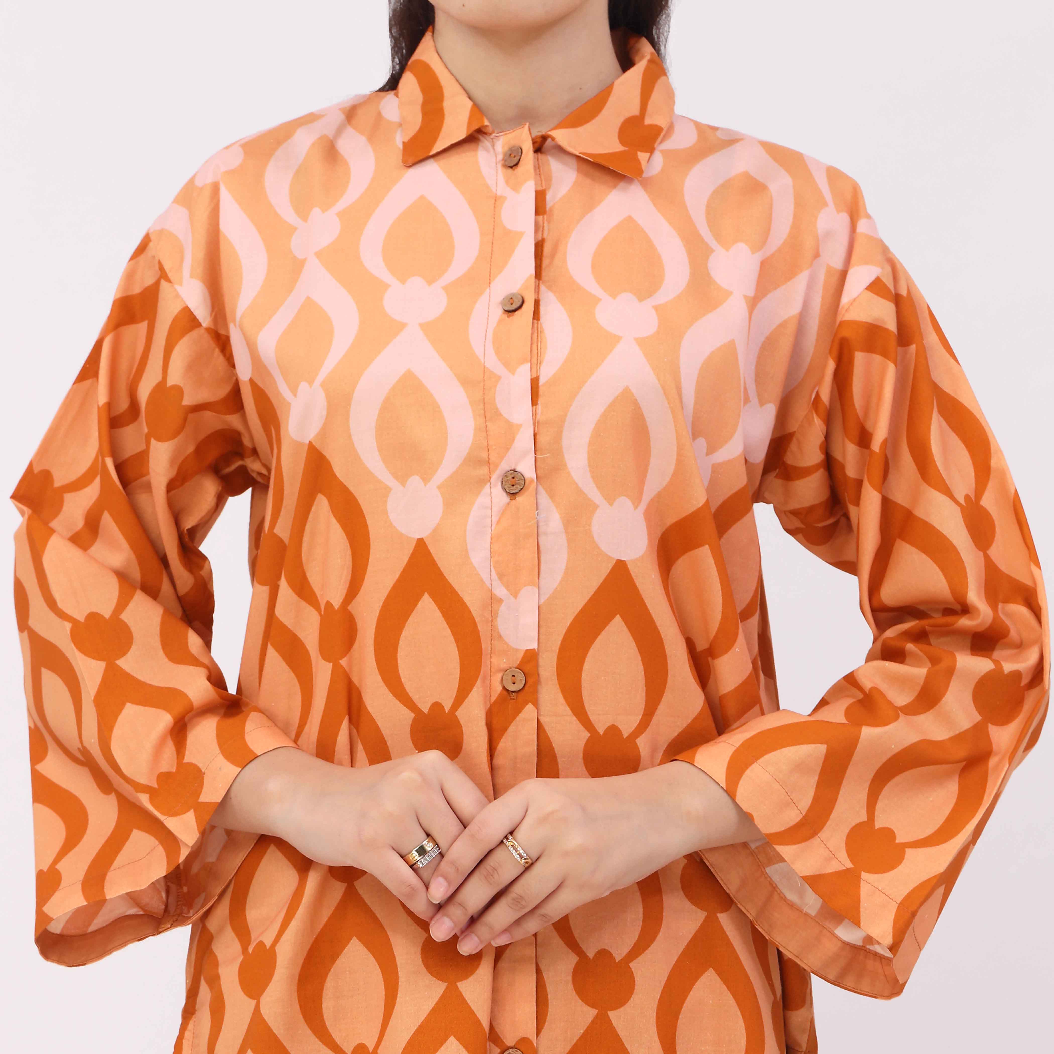2PC Digital Printed Cotton Cambric Co-Ord Set PW5054 - Image 3