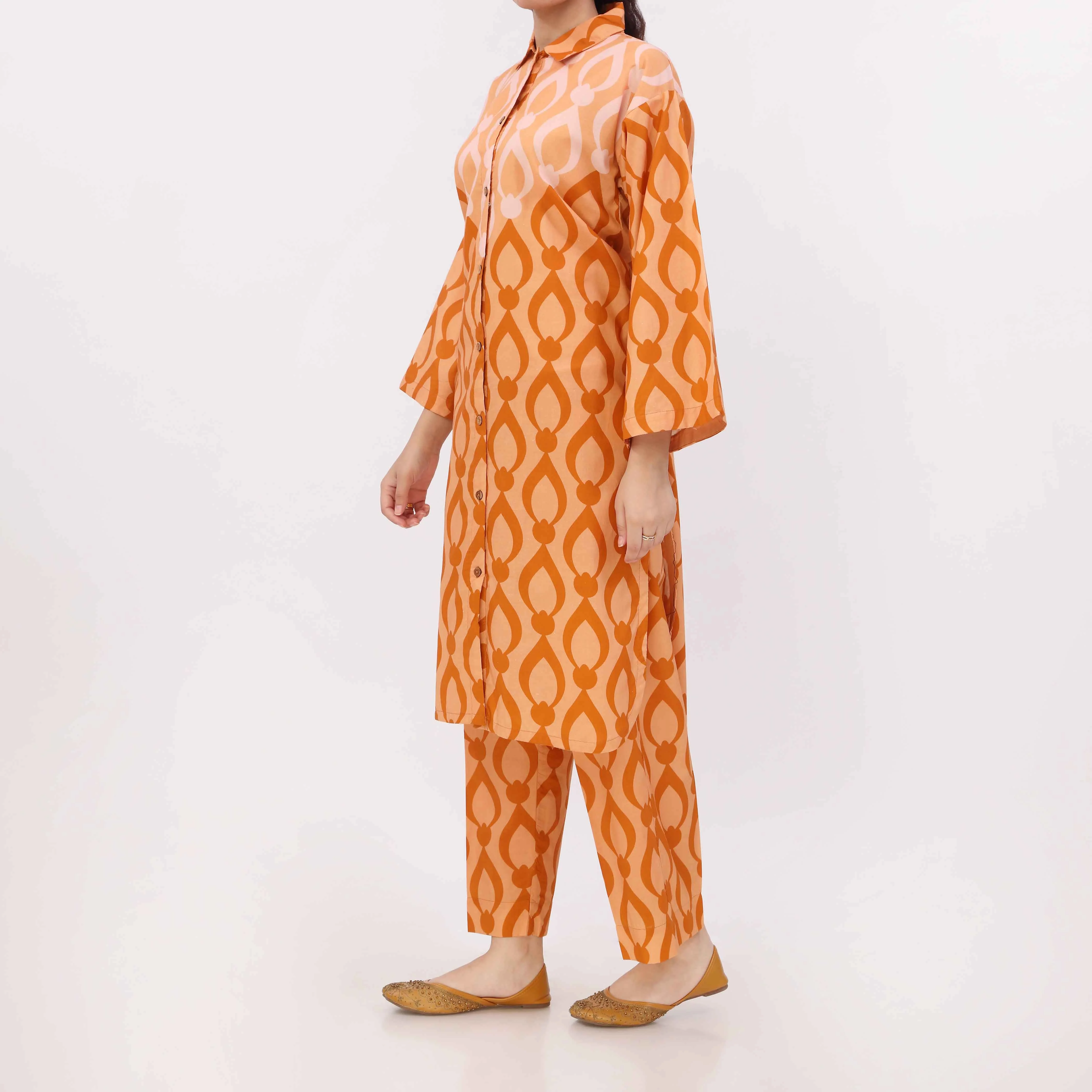 2PC Digital Printed Cotton Cambric Co-Ord Set PW5054 - Image 5