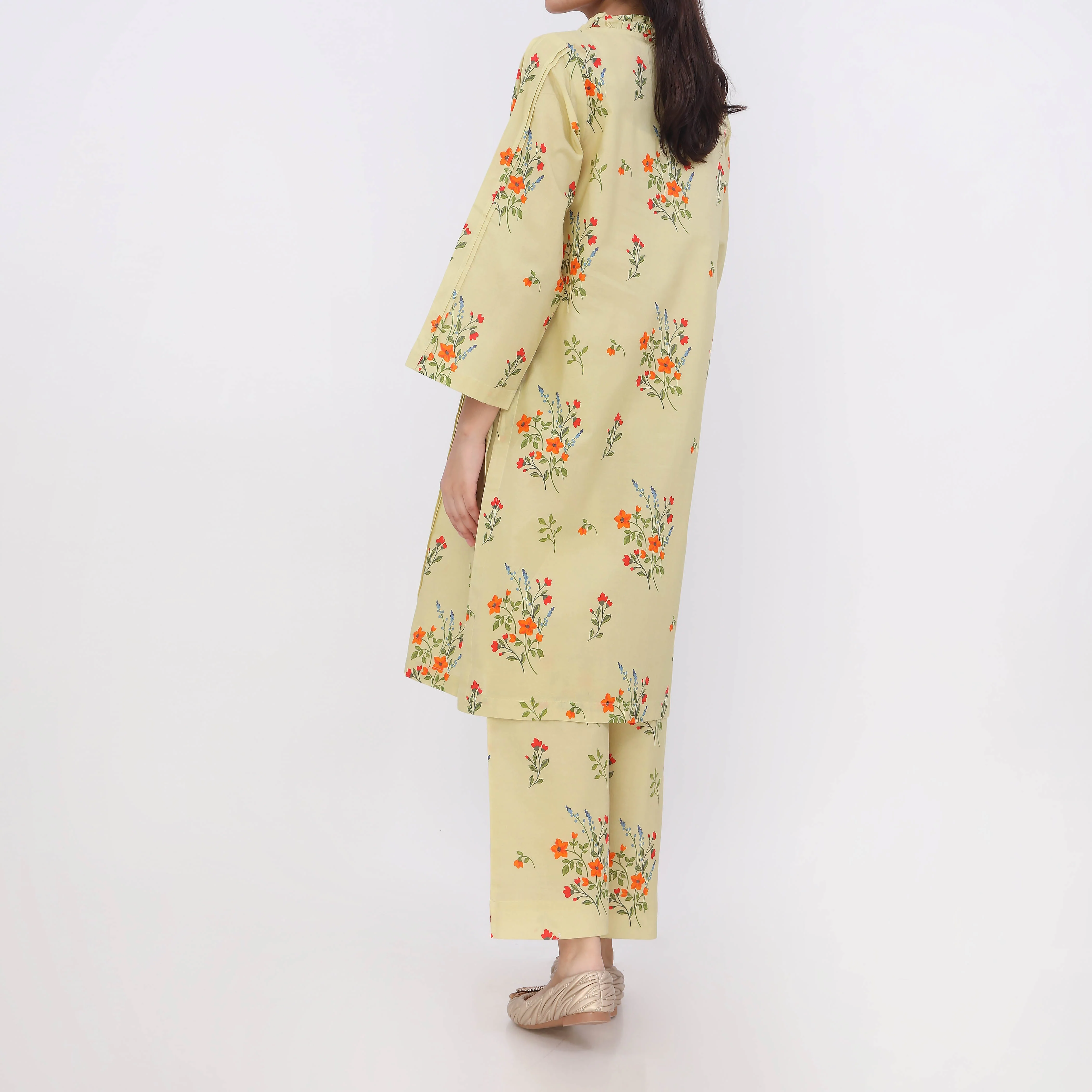 2PC- Digital Printed Cotton Cambric Co-Ord Set   PW5067 - Image 5
