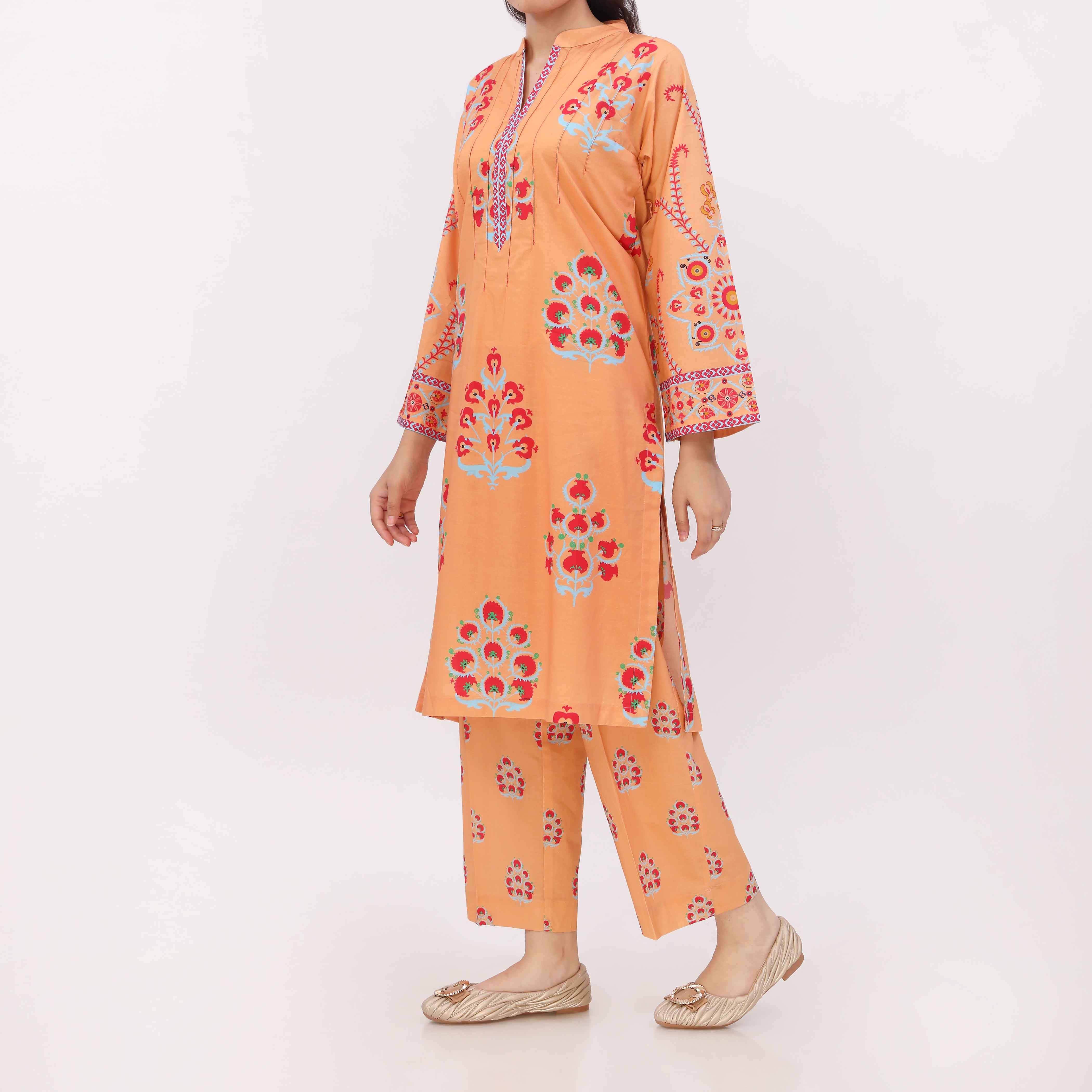 2PC Digital Printed Cotton Cambric Co-Ord Set PW5107 - Image 4