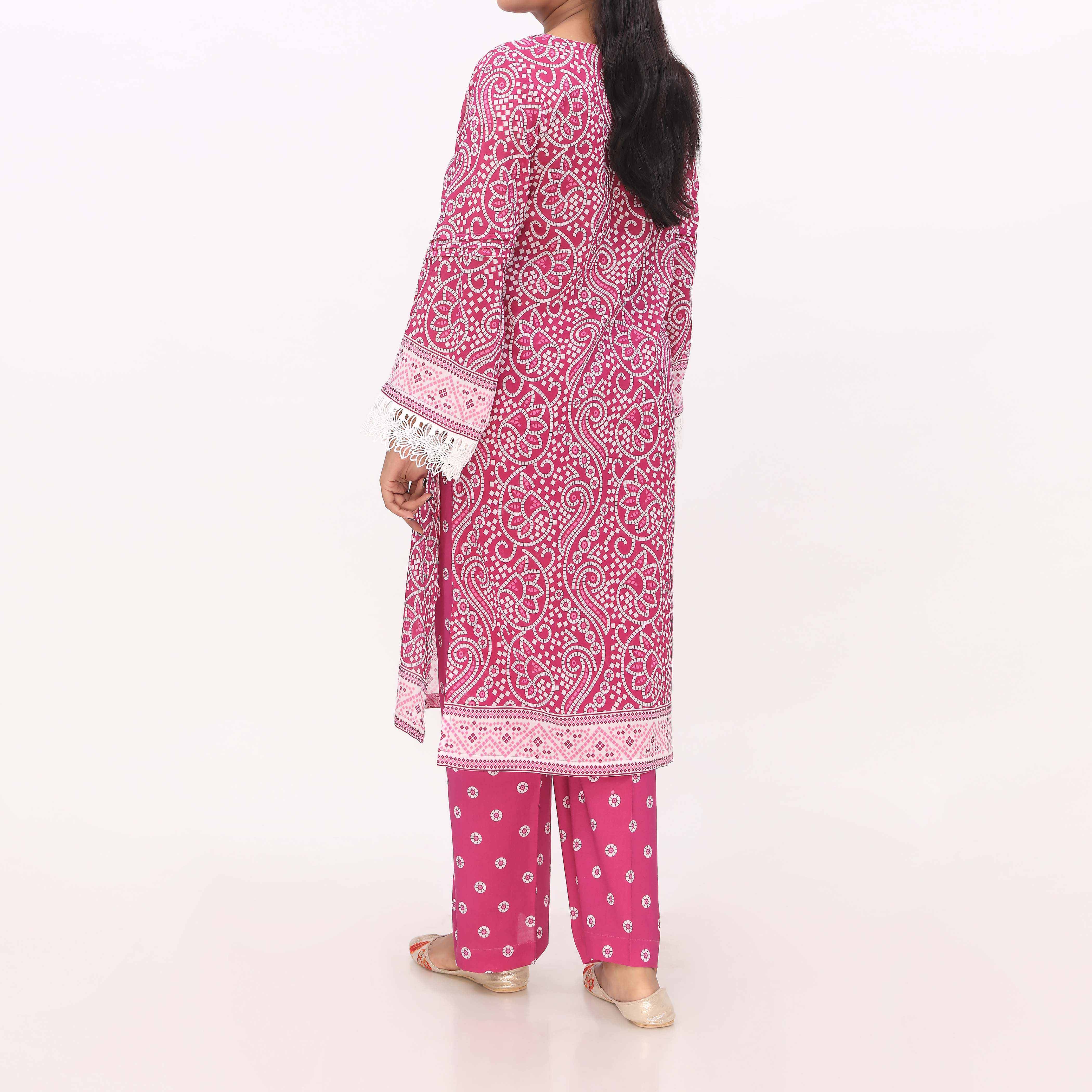 2PC- Digital Printed Cotton Cambric Suit PS5437 - Image 5