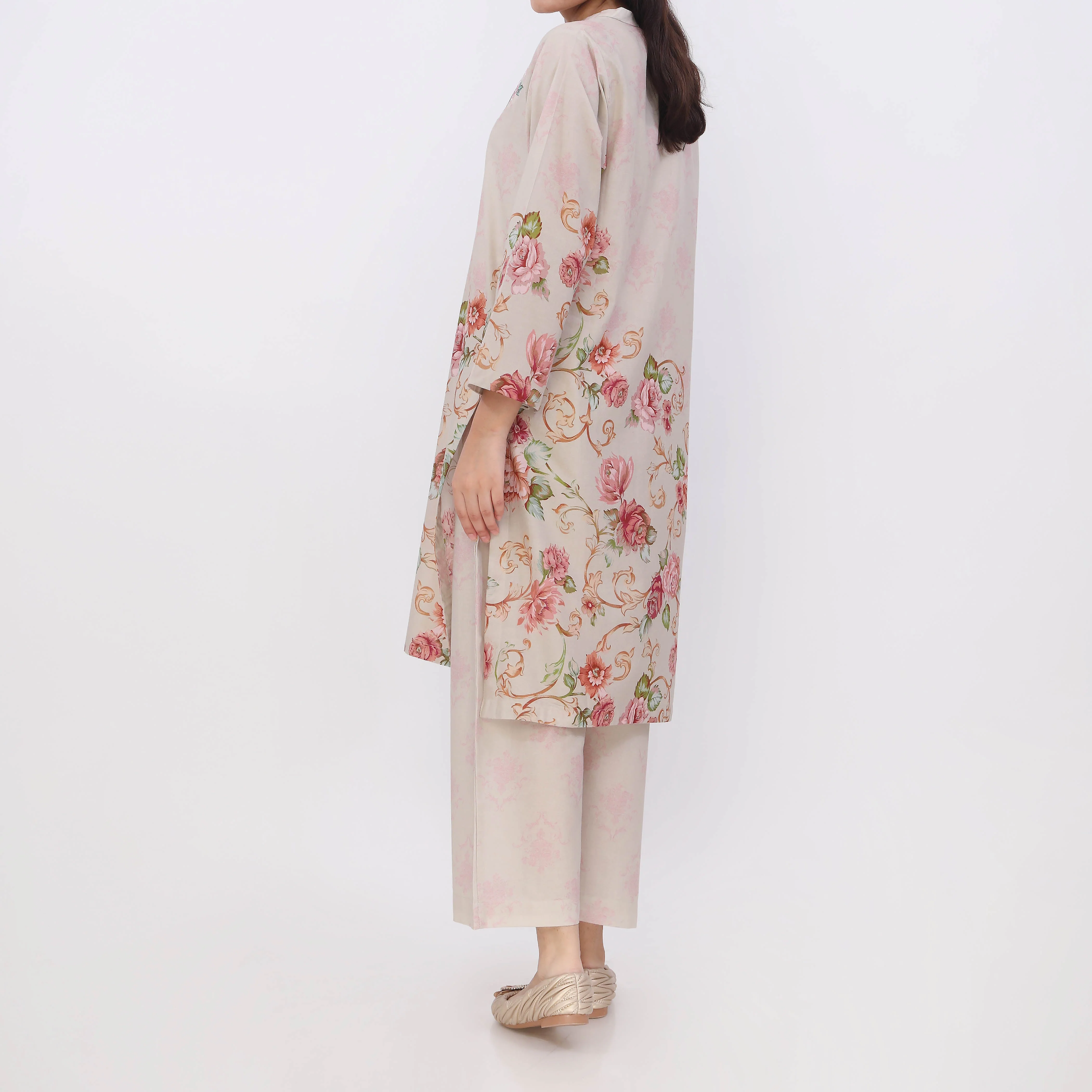 2PC- Digital Printed Cotton Cambric Suit PW5072 - Image 5