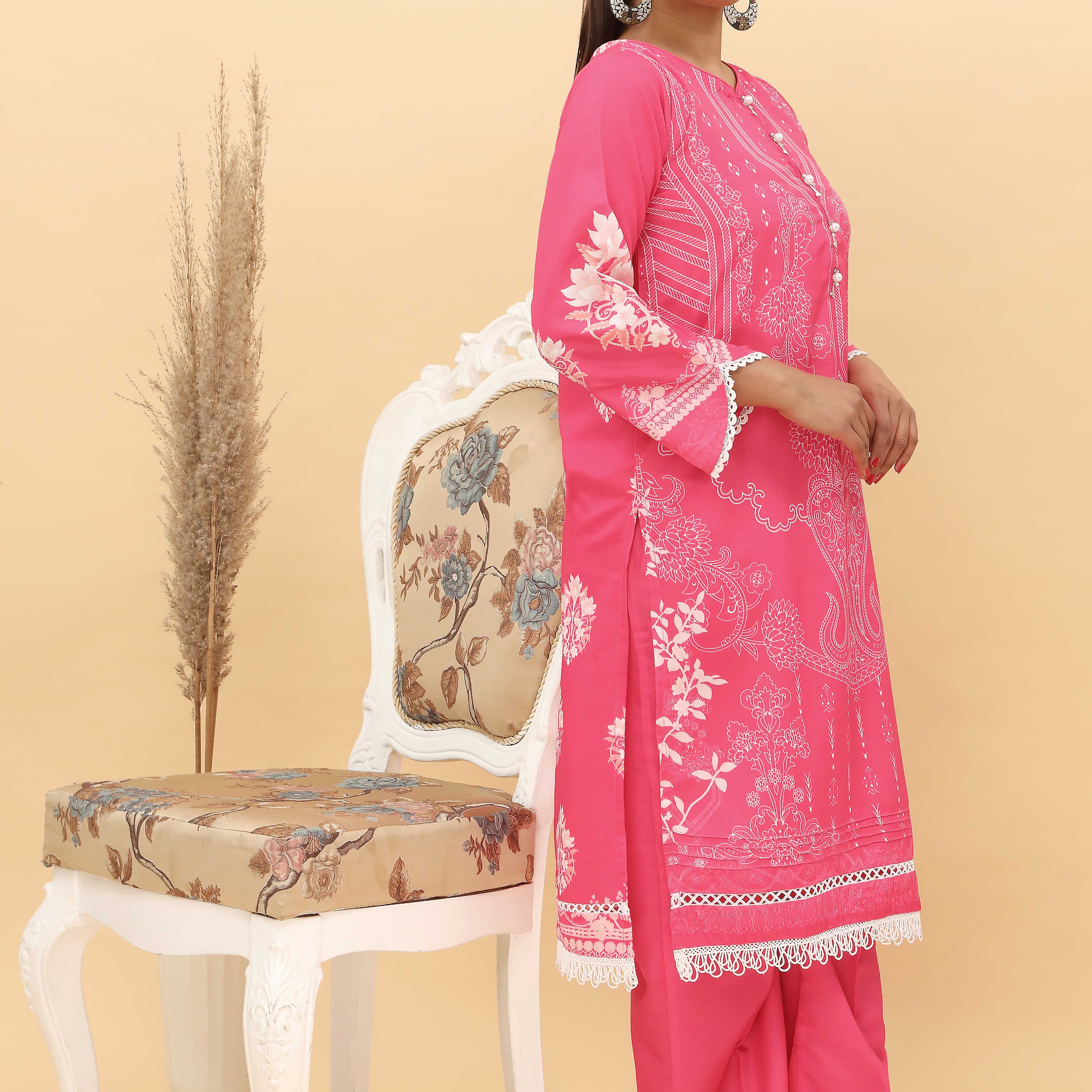 2PC- Digital Printed Cotton Suit PS5162 - Image 2