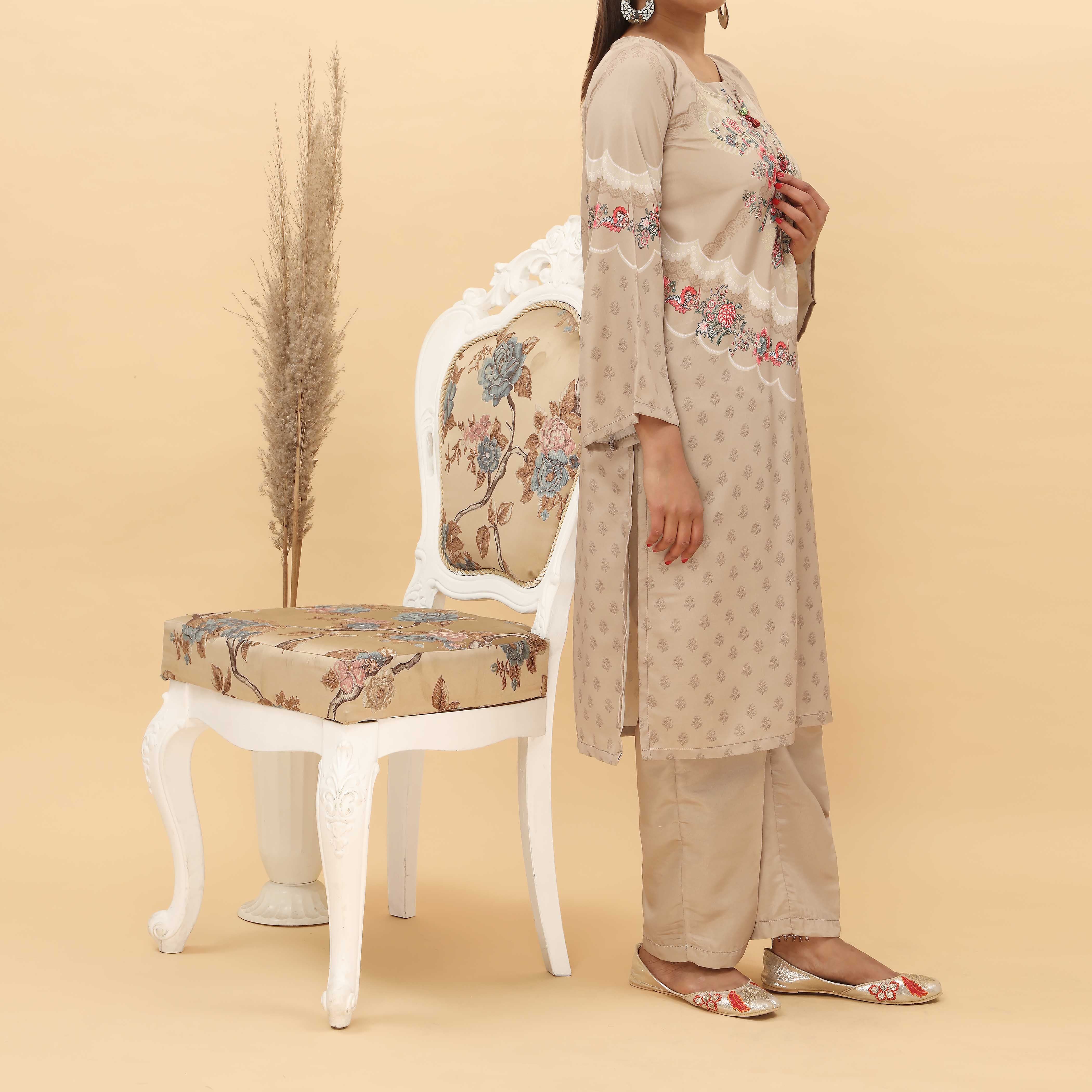 2PC- Digital Printed Cotton Suit PS5183 - Image 2