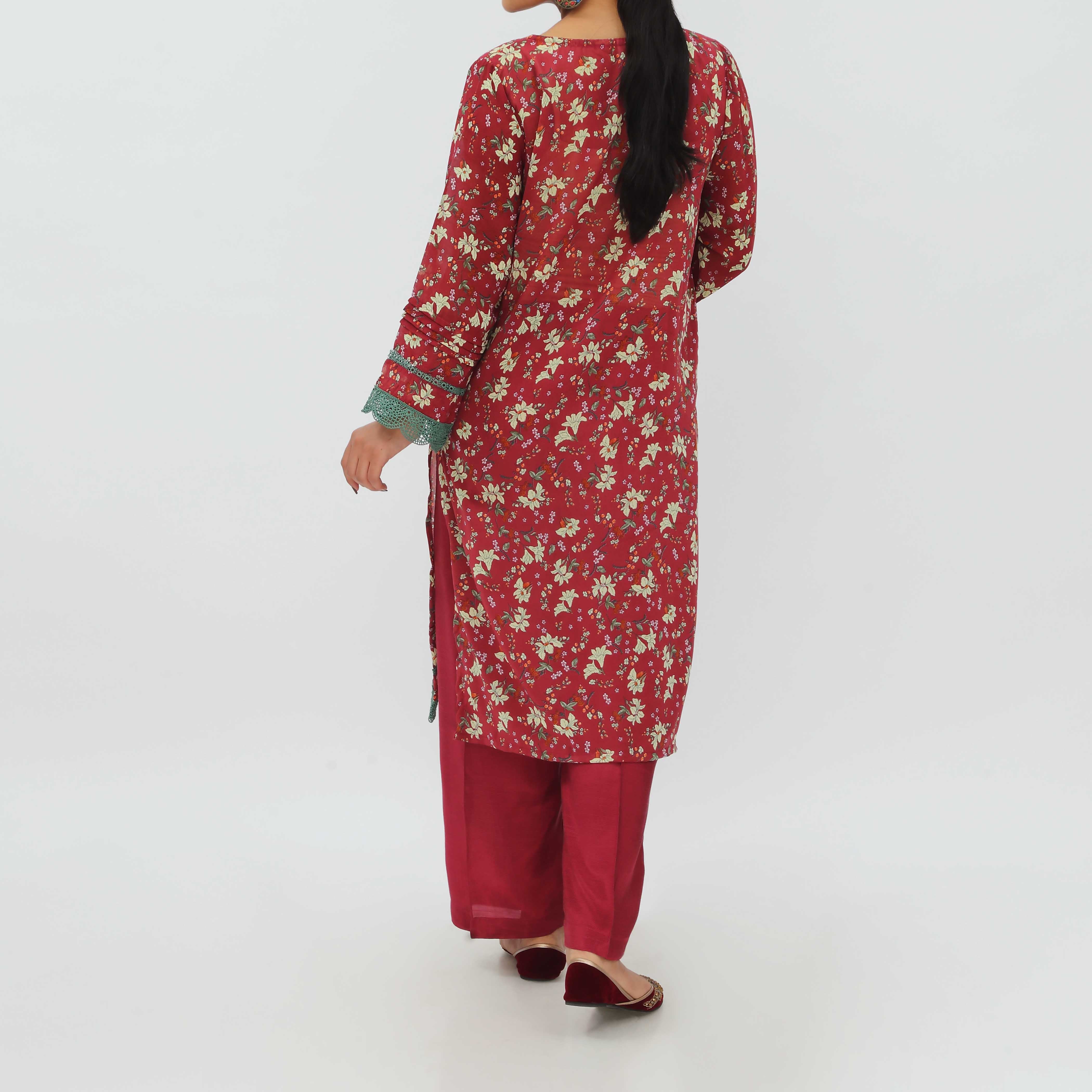2PC- Digital Printed Georget Chiffon Suit PS5275 - Image 3