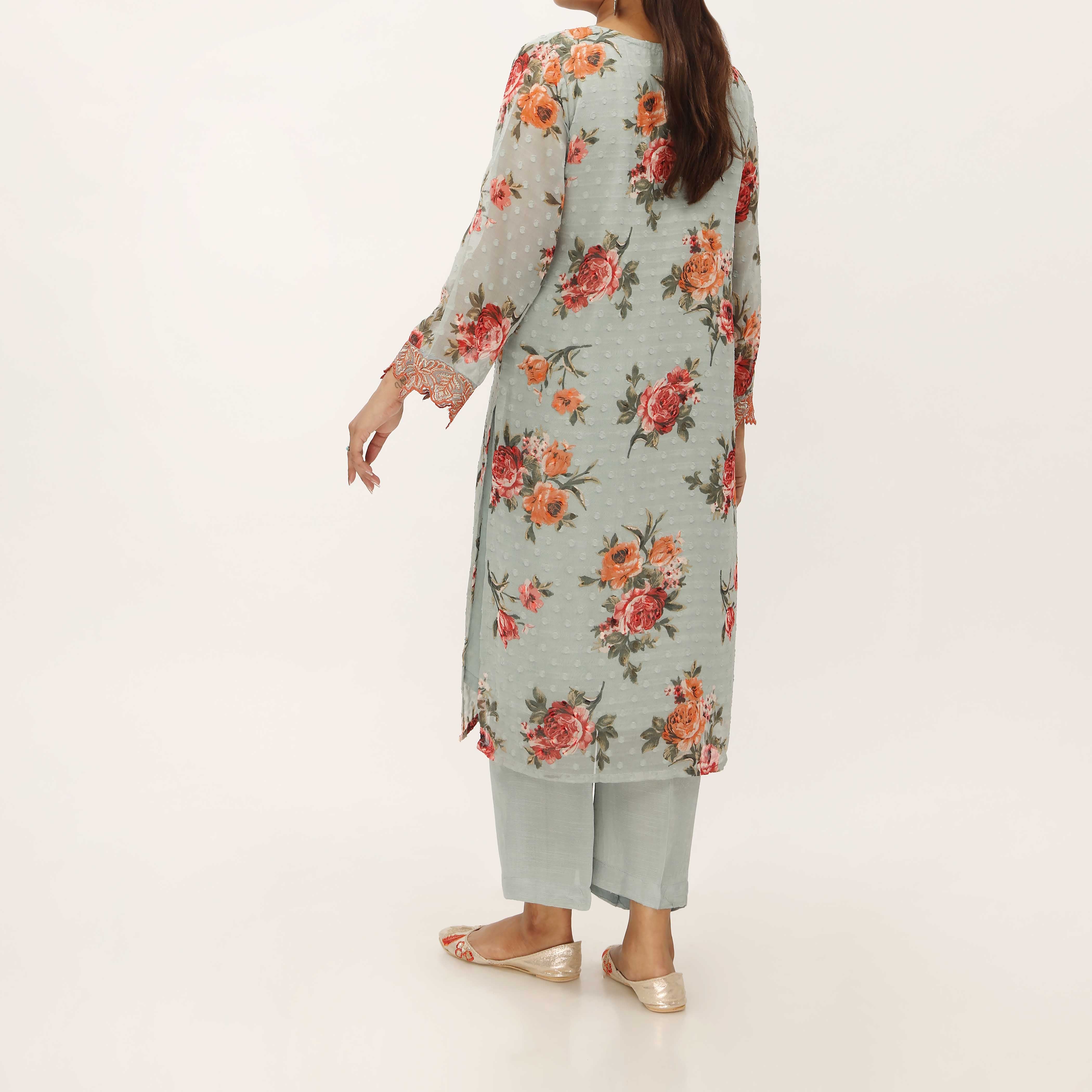 2PC- Digital Printed Georget Chiffon Suit PS5301 - Image 5