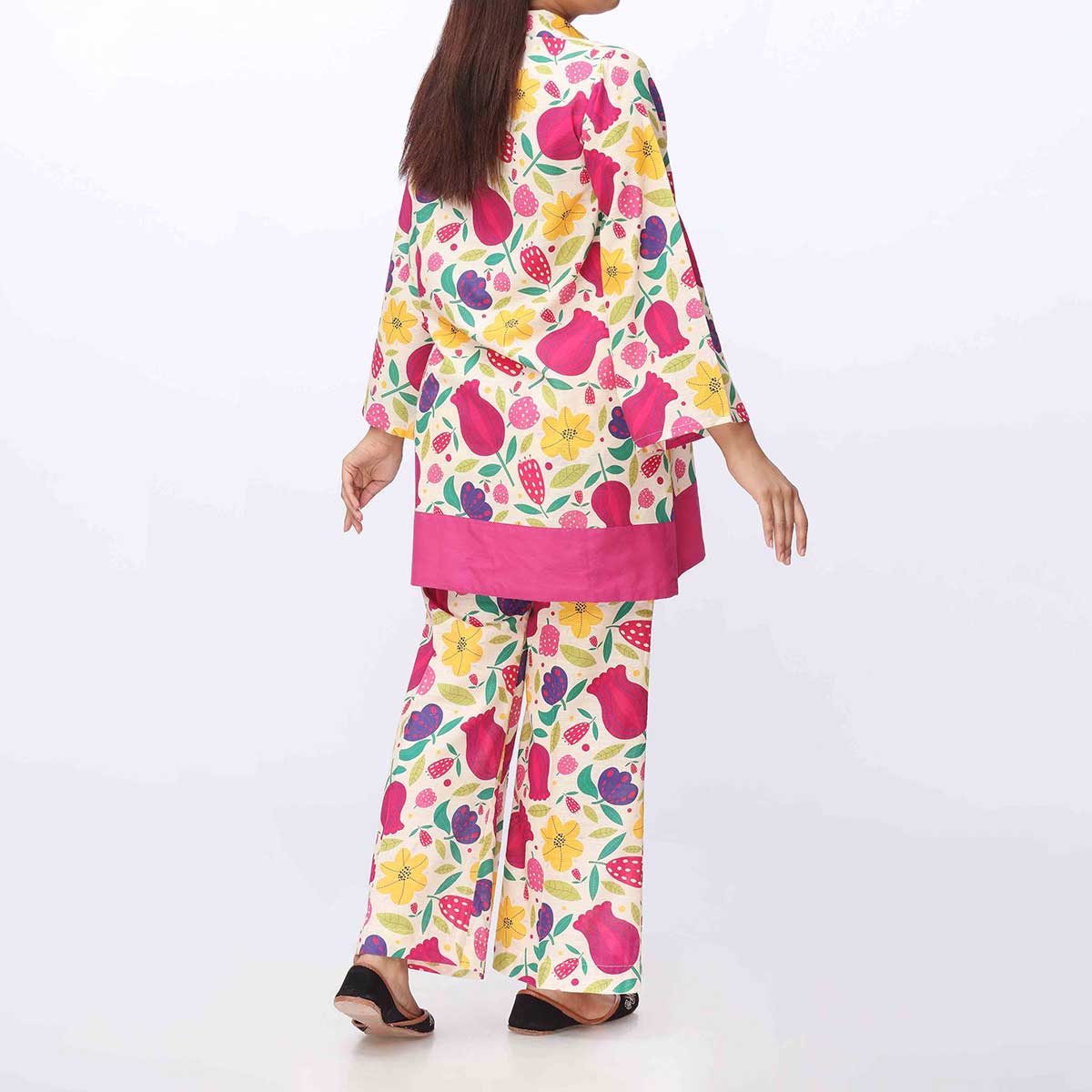 2PC- Digital Printed Khaddar Shirt & Trouser PW3051 - Image 3