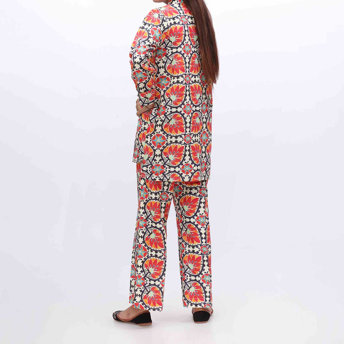 2PC- Digital Printed Khaddar Shirt & Trouser PW3052 - Image 3