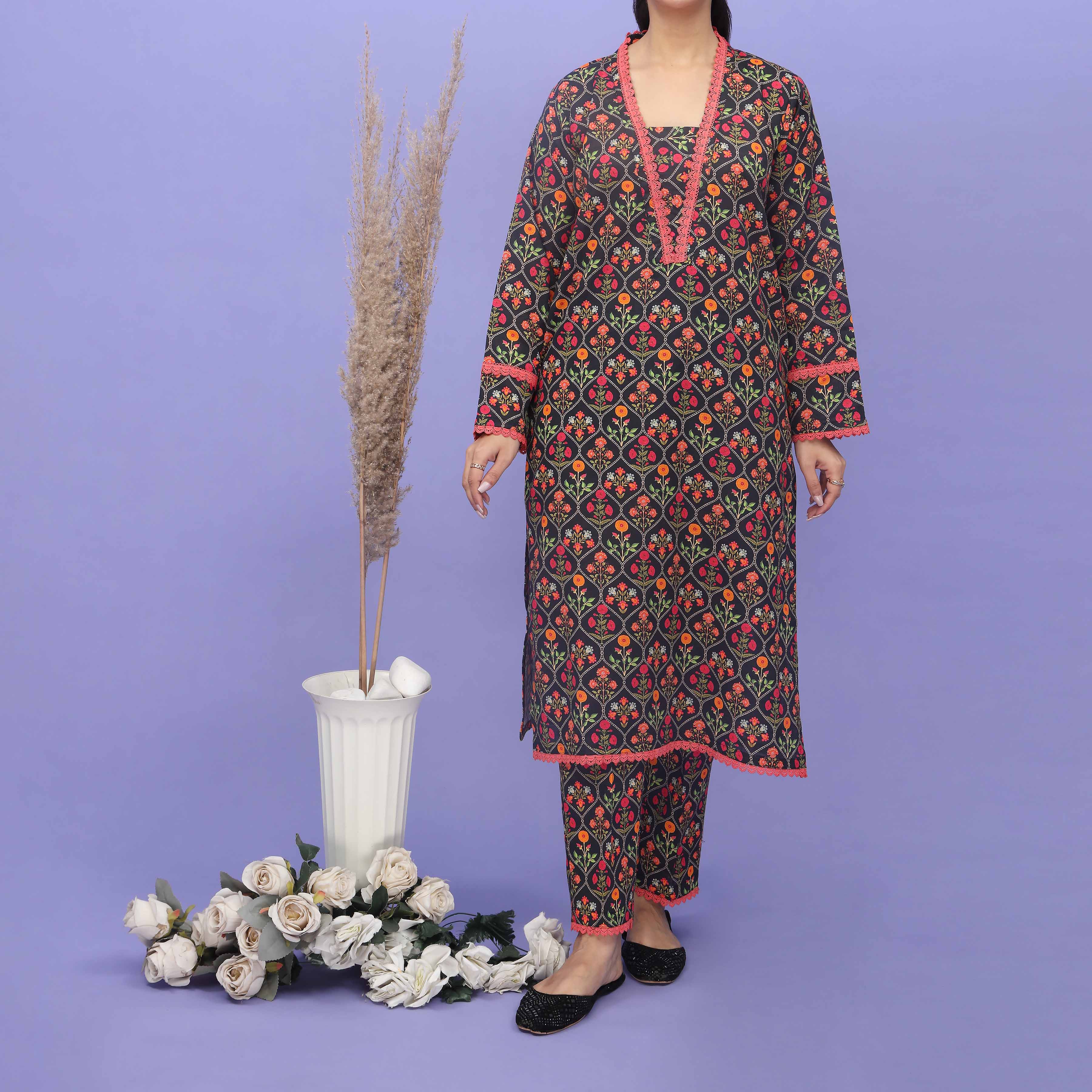 2PC- Digital Printed Khaddar Suit PW4142 - Image 3