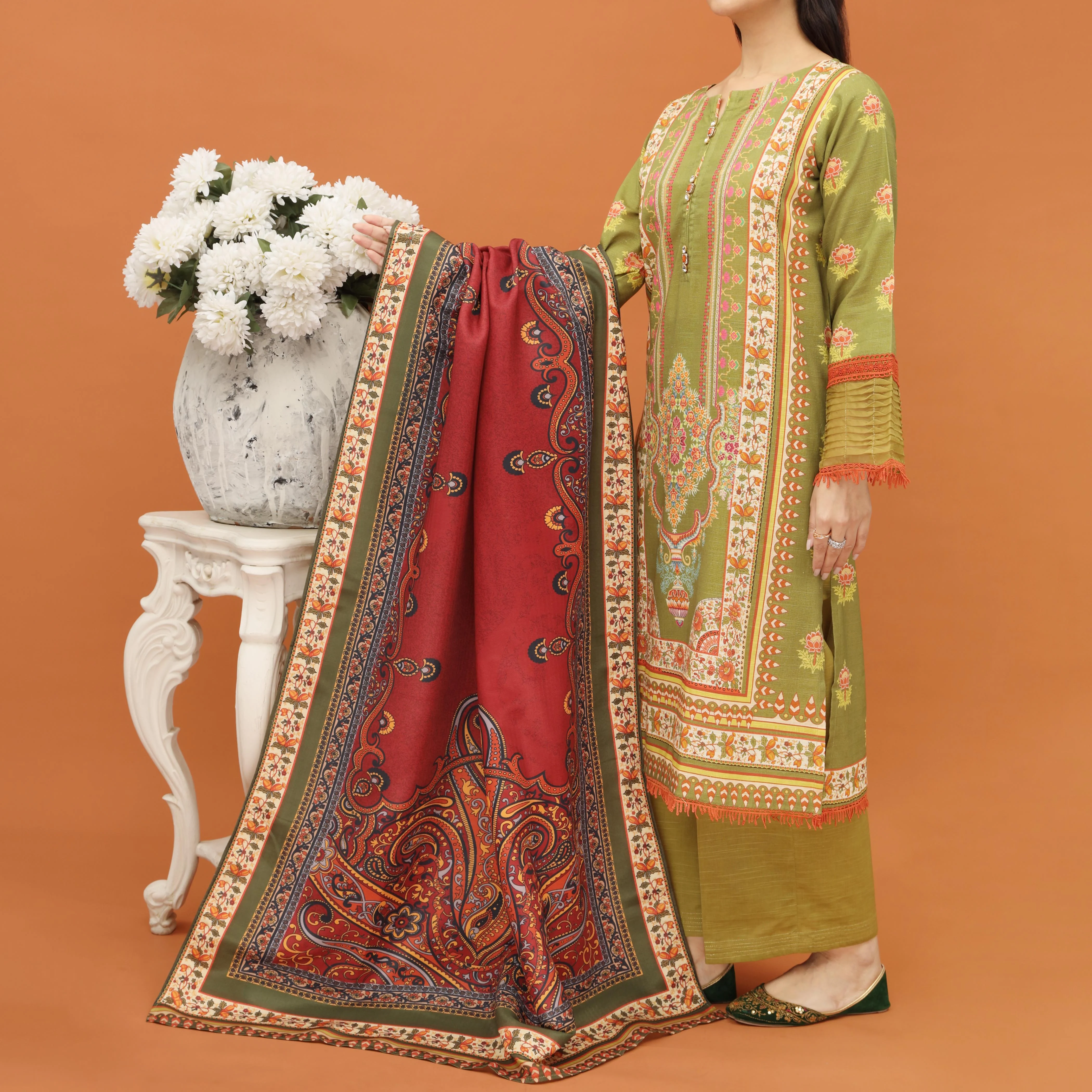 2PC- Digital Printed Khaddar Suit PW4147 - Image 2