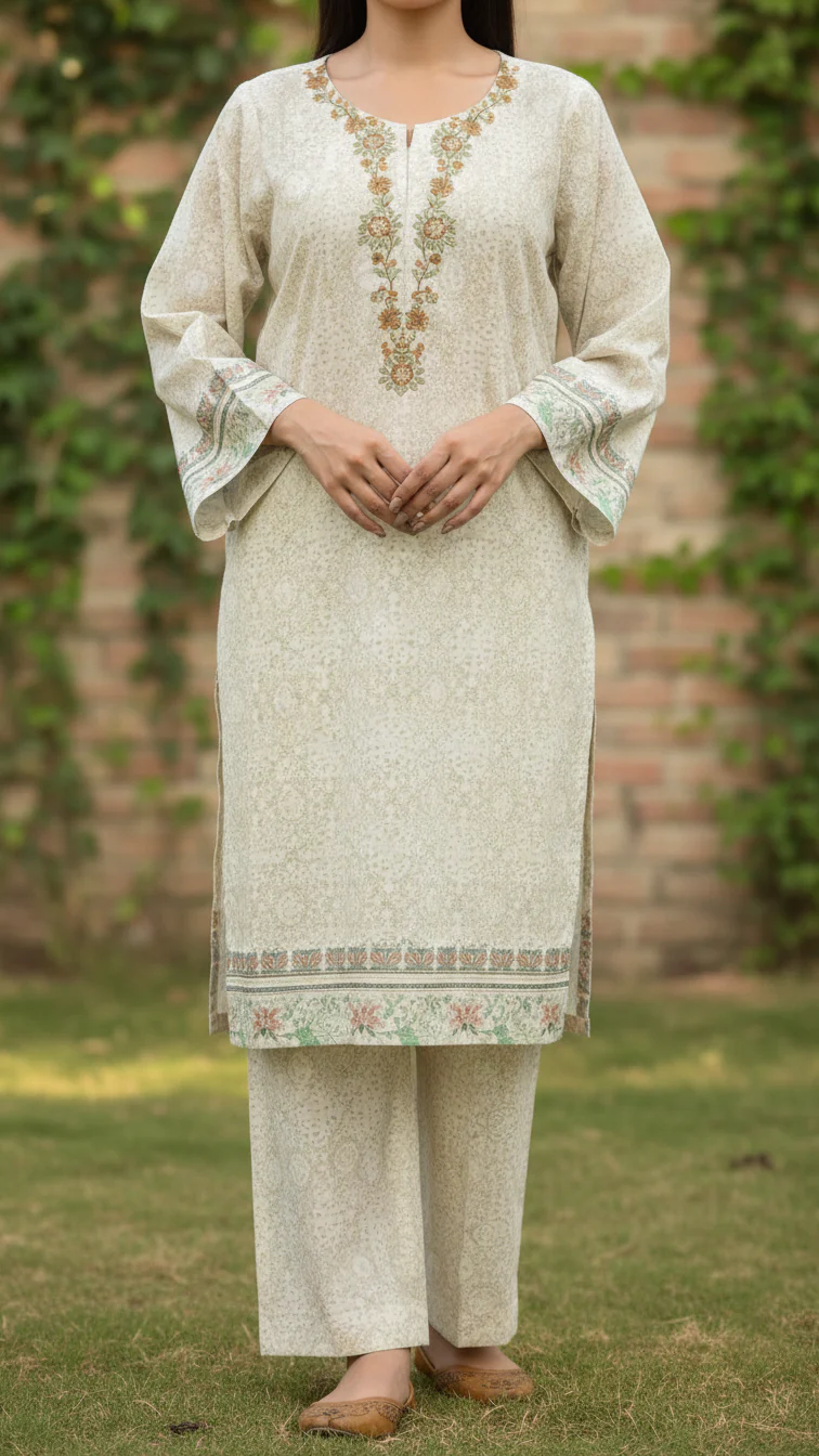 2PC- Digital Printed Lawn Suit PS5438