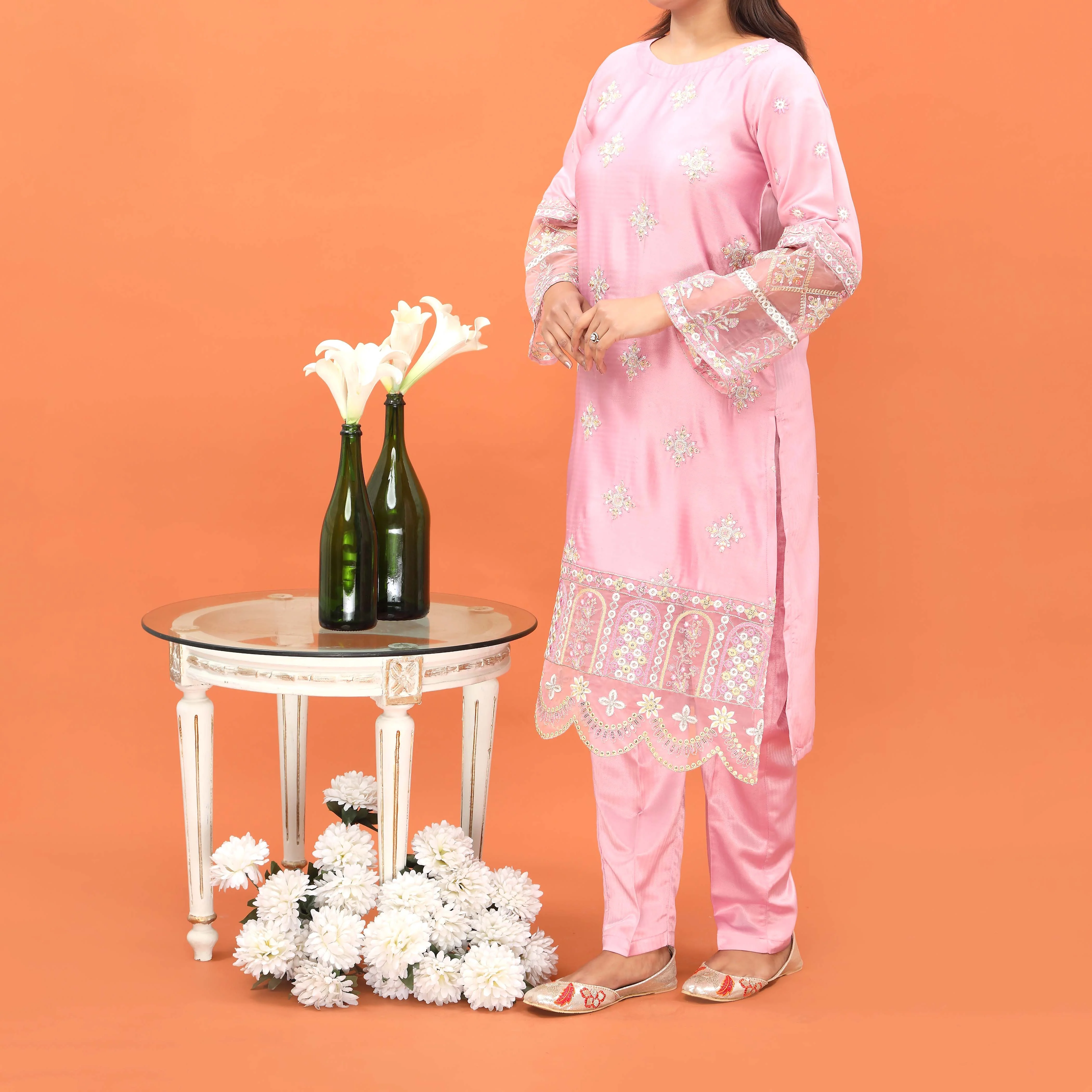 2PC- Embellished Acrylic Co-ord Set PW4158 - Image 2