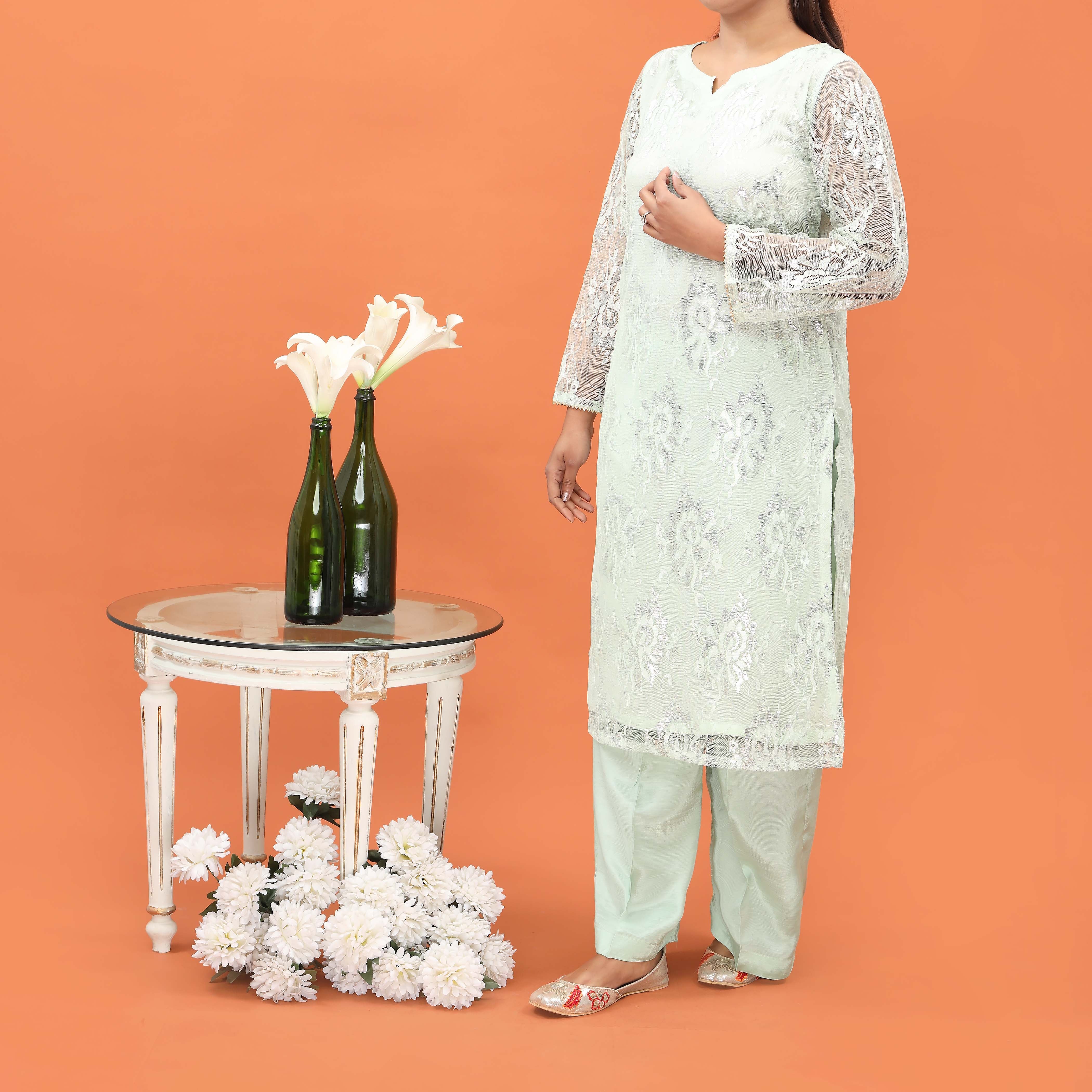 2PC- Embellished Net Co-ord Set PF5008 - Image 3