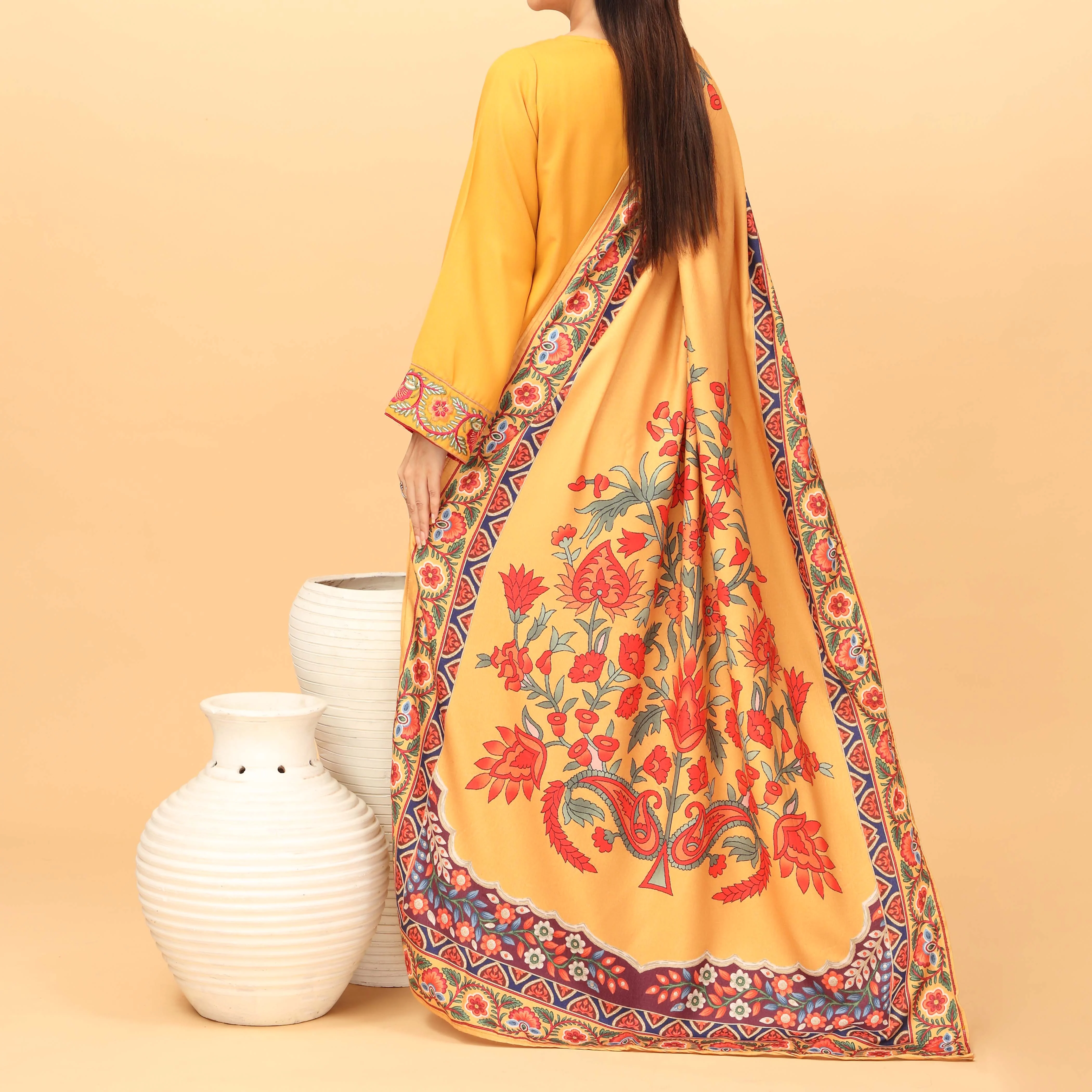 2PC- Embroidered Suit PW3018 - Image 3