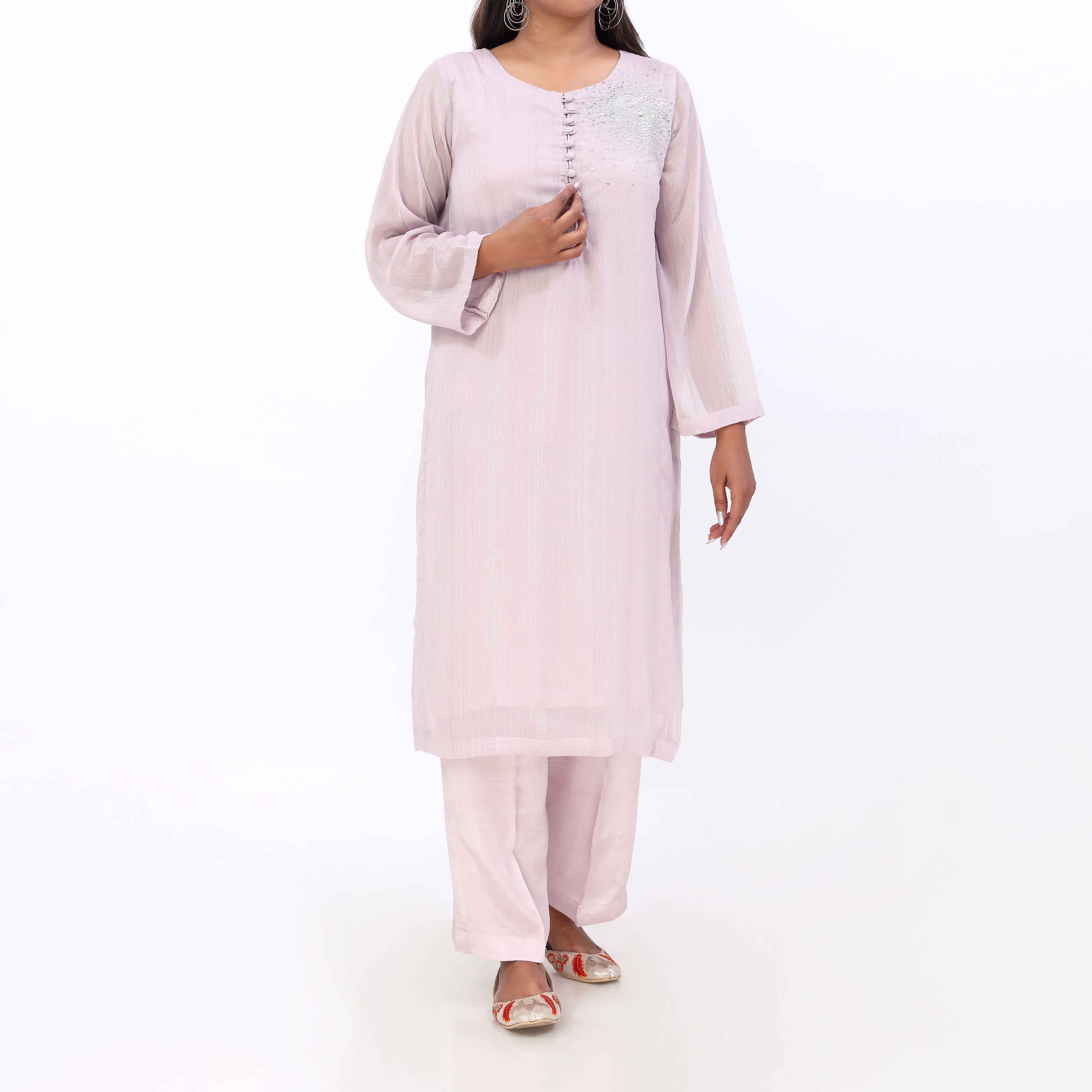 OPULENT<br>2 PC Embroidered Suit PS5372 - Image 2
