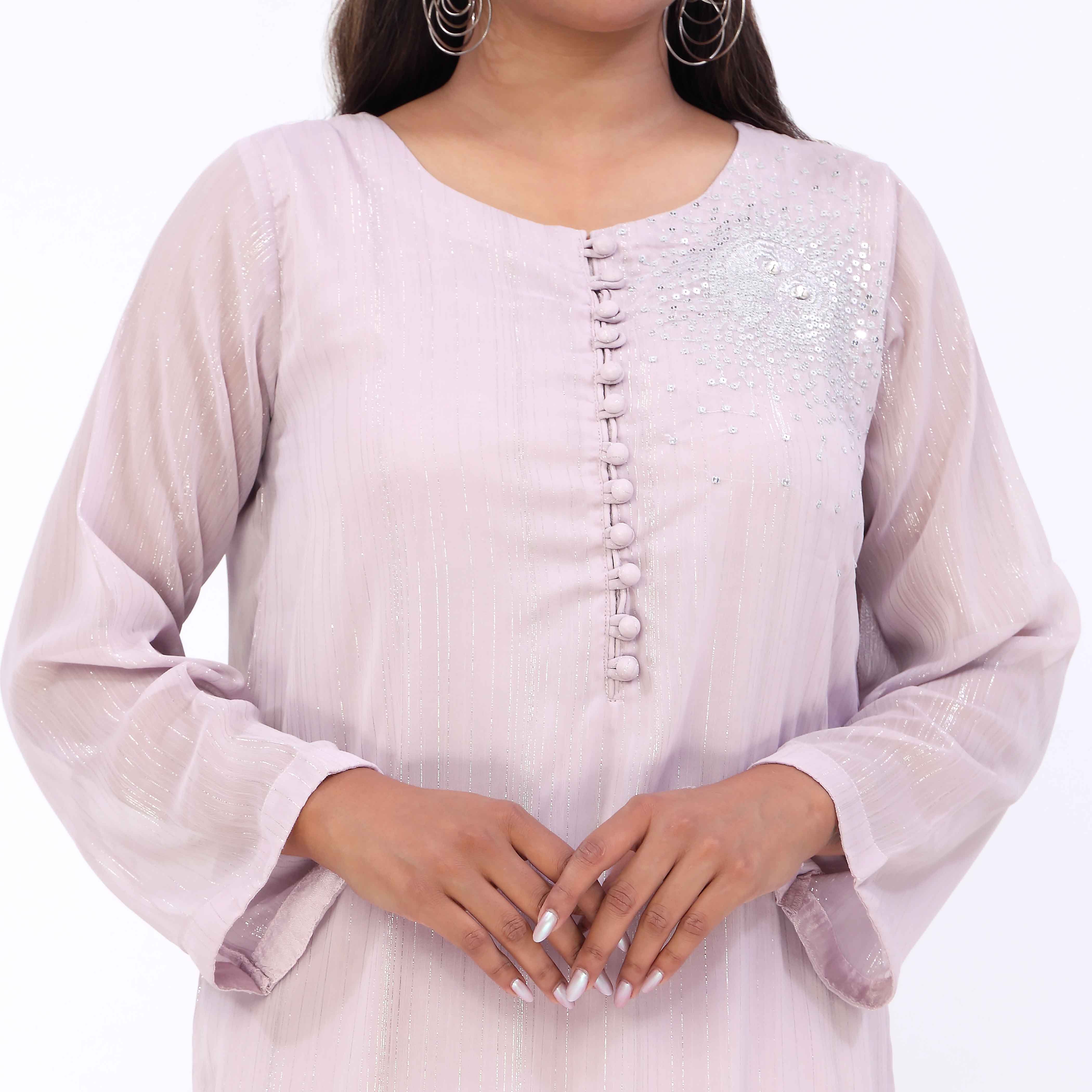 OPULENT<br>2 PC Embroidered Suit PS5372 - Image 3