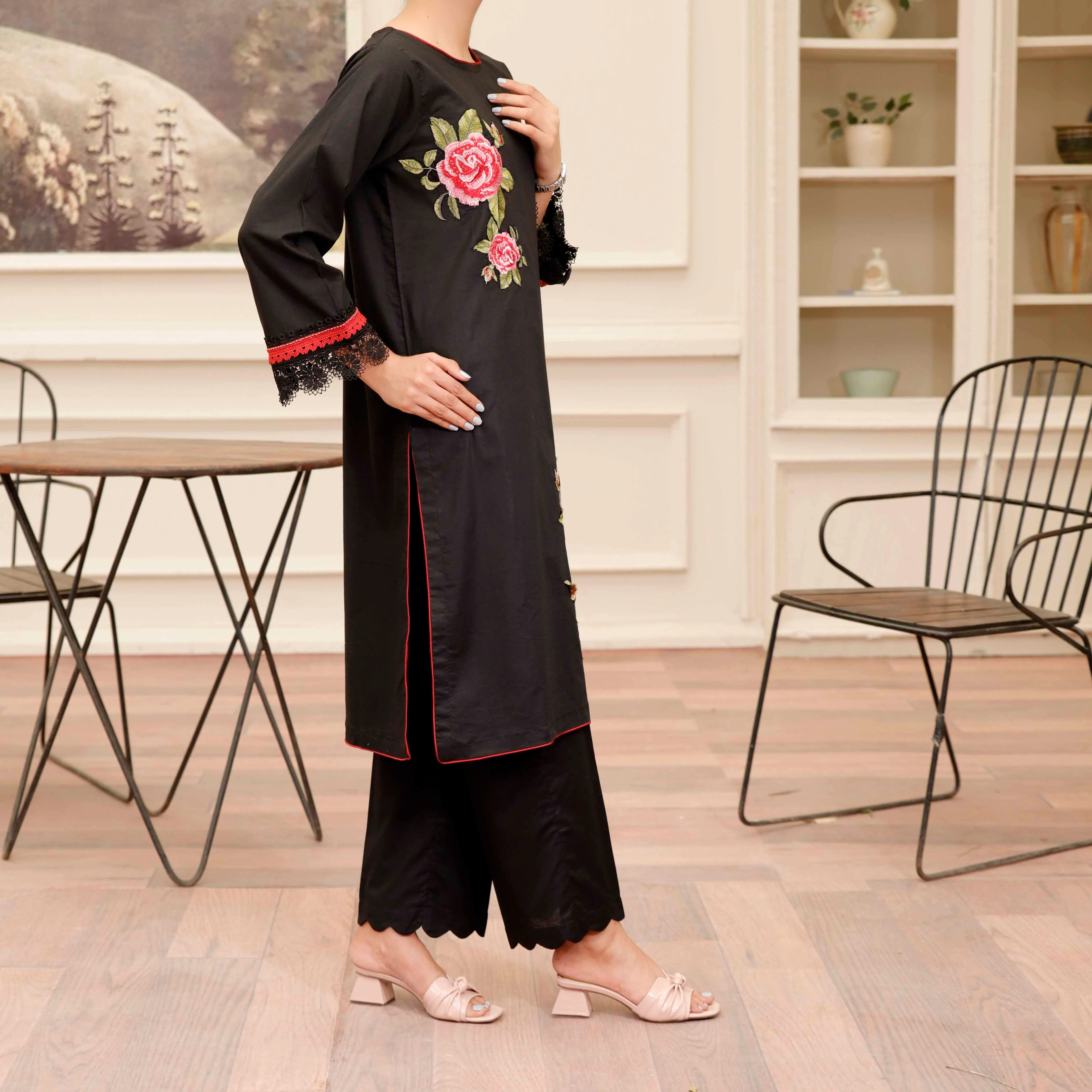 2PC- Embroidered ChikanKari Suit PS4950 - Image 2