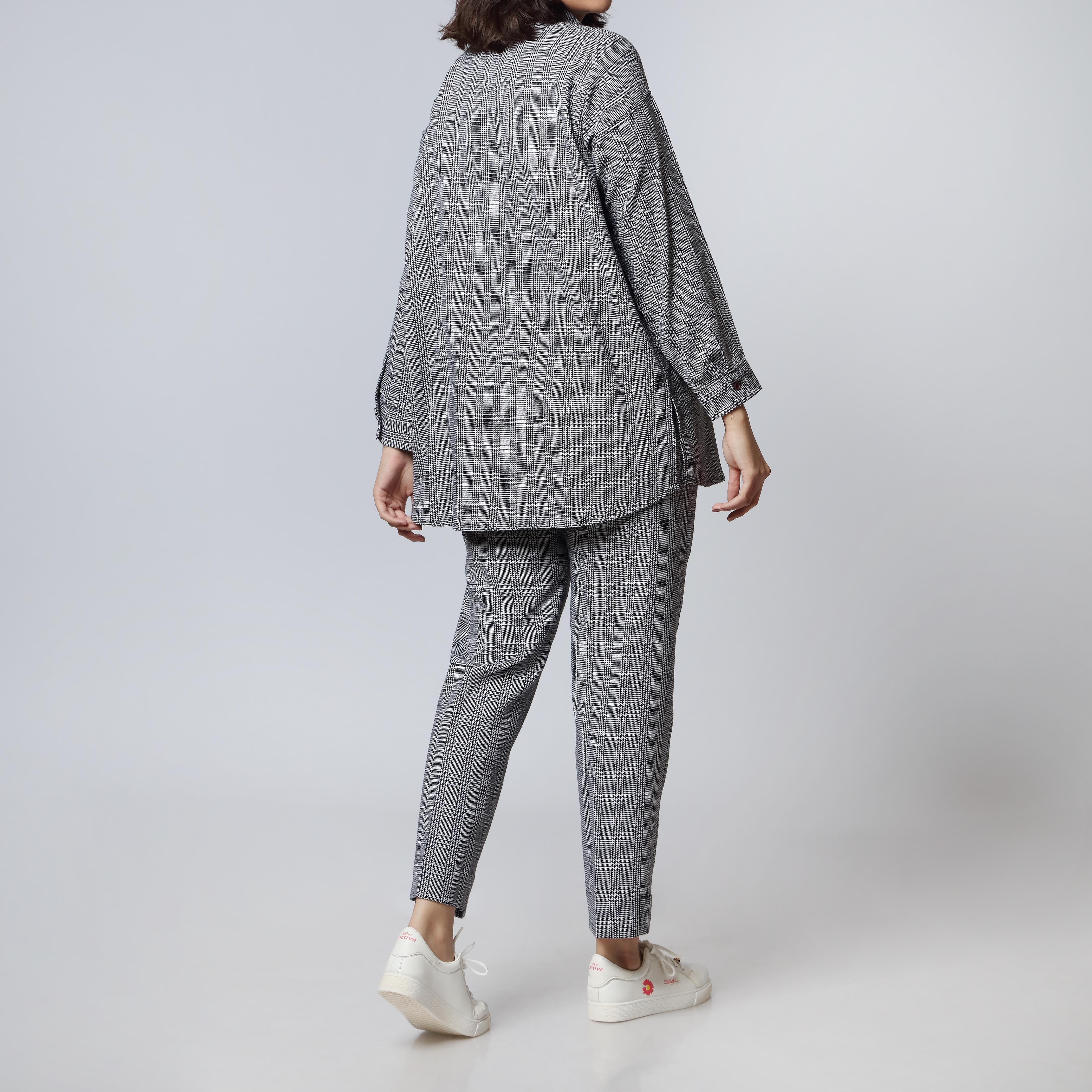 2PC- Flannel Checkered Shirt & Trouser PW2336 - Image 3