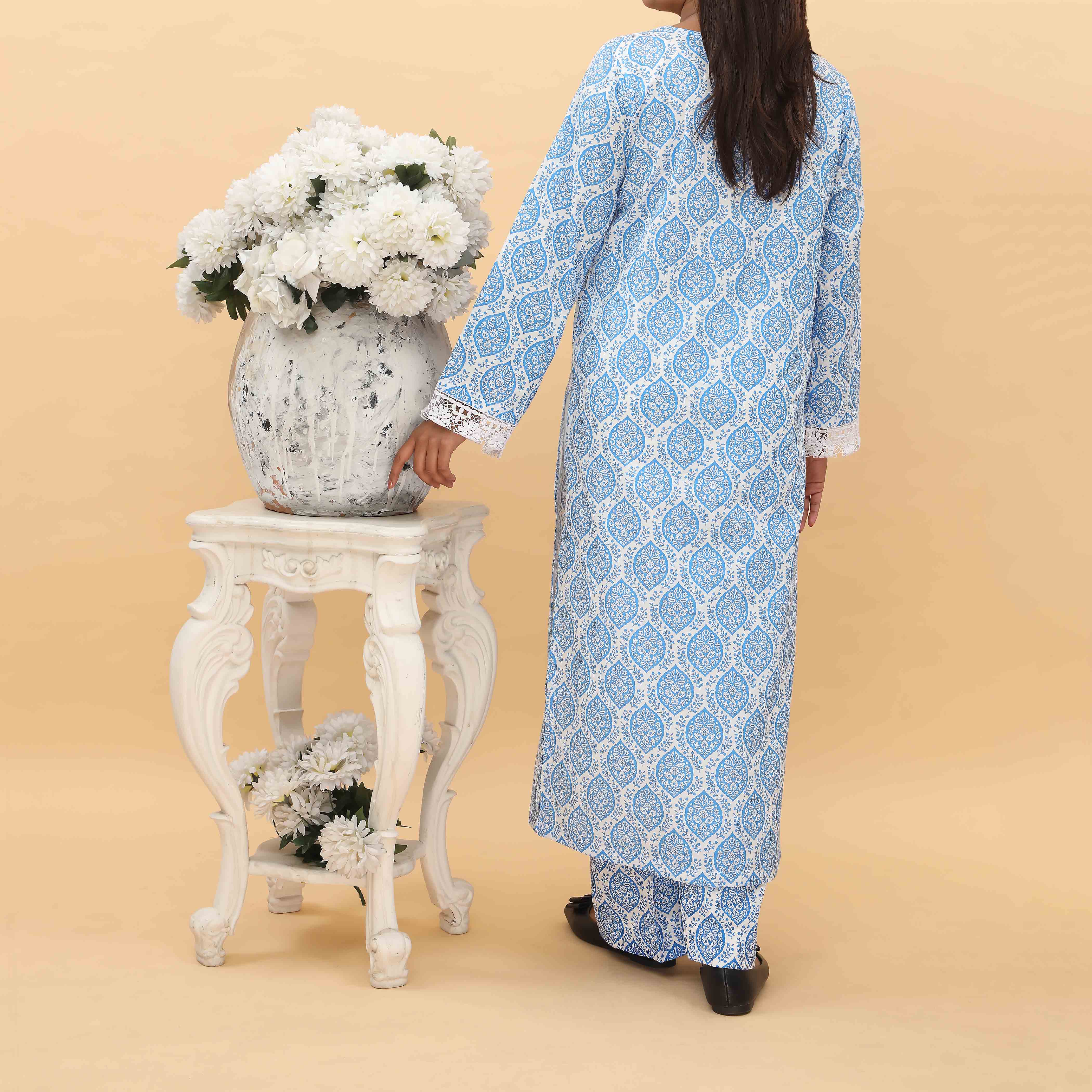 2PC-  Printed Cambric Cord Set PS5026 - Image 3