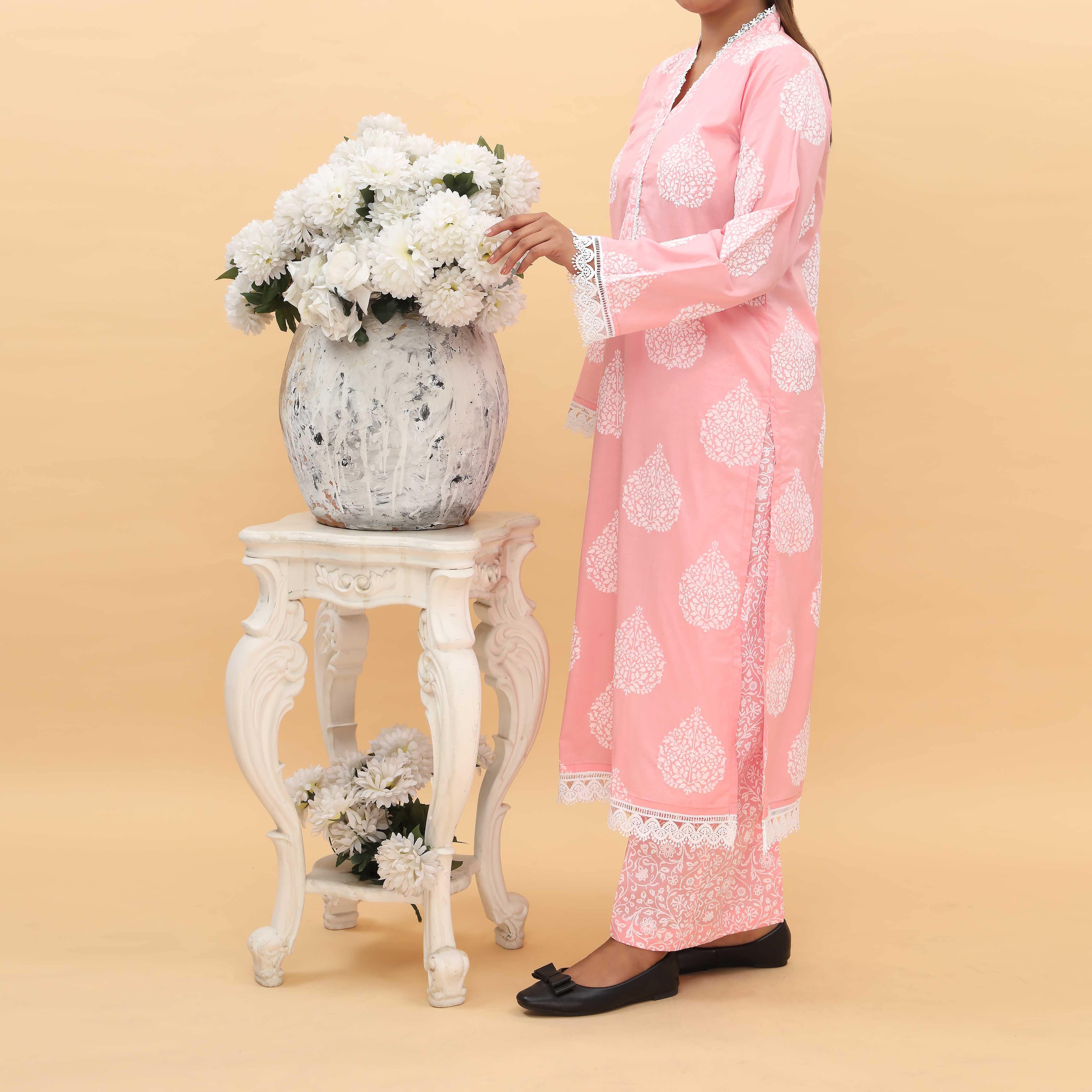 2PC-  Printed Cambric Cord Set PS5098 - Image 2