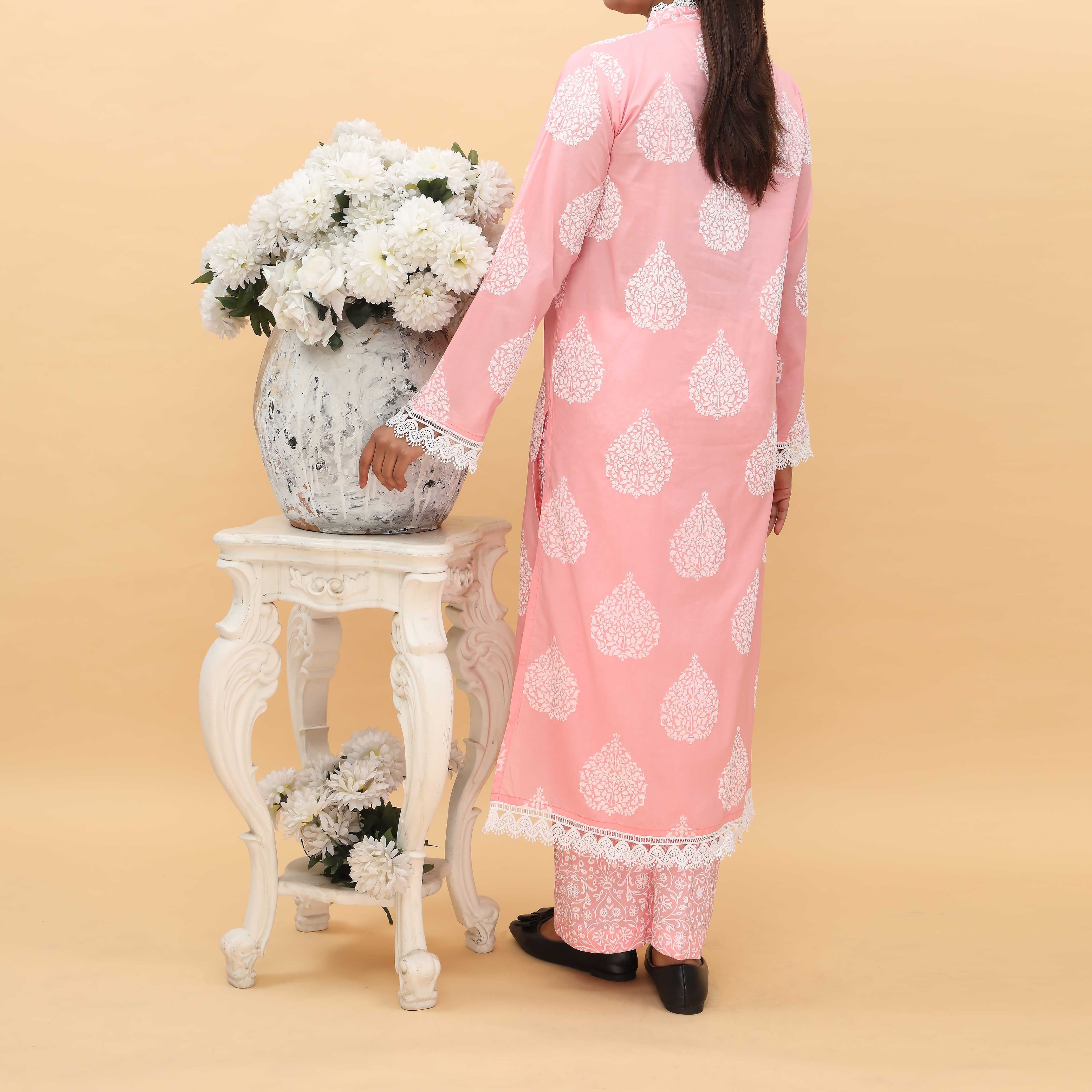 2PC-  Printed Cambric Cord Set PS5098 - Image 3