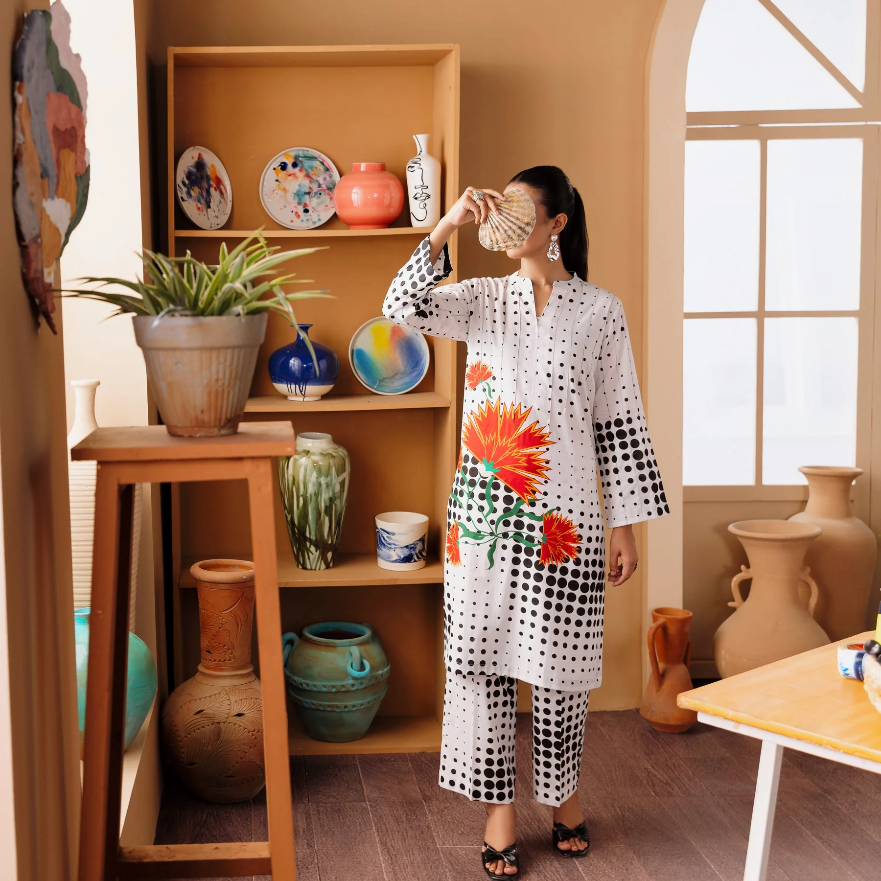 2PC- Printed Cambric Suit PW5104 - Image 2