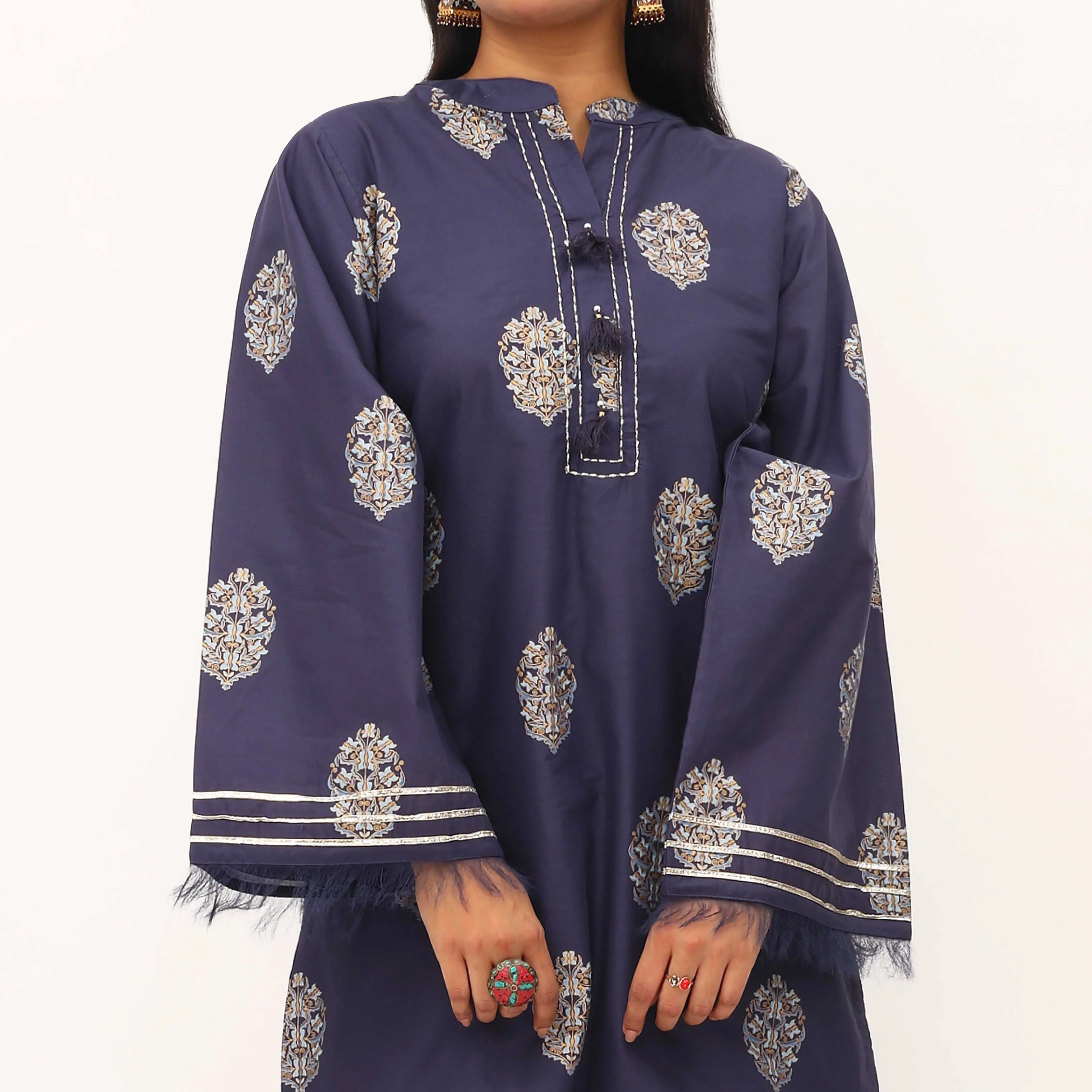 2PC- Printed Cotton Cambric Suit PS5365 - Image 2