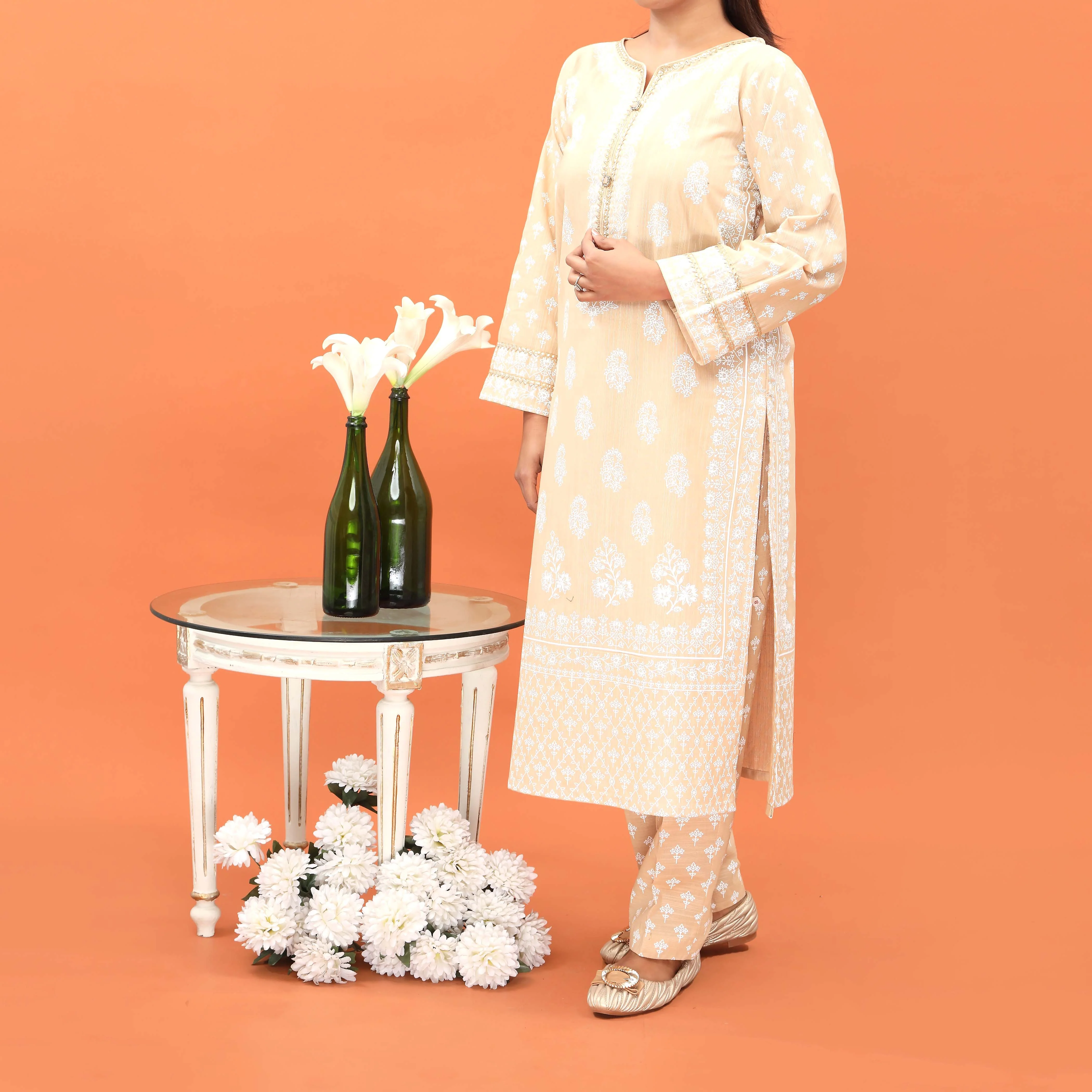 2PC- Printed Khaddar Co-ord Set PW4244 - Image 2