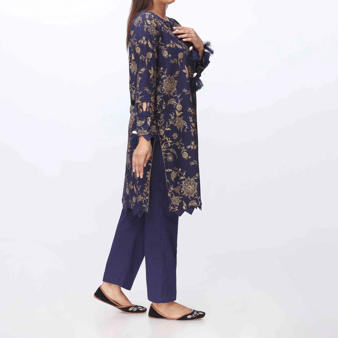 2PC- Printed Khaddar Shirt & Trouser PW3271 - Image 2