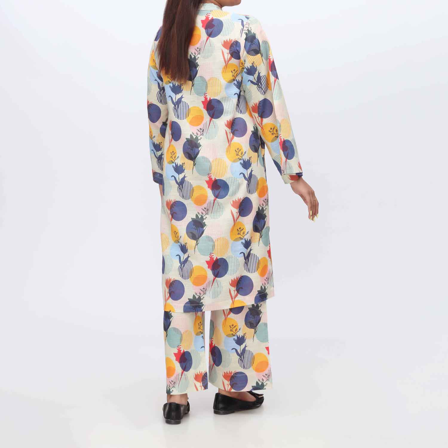 2PC- Printed Khaddar Shirt & Trouser PW9032 - Image 3