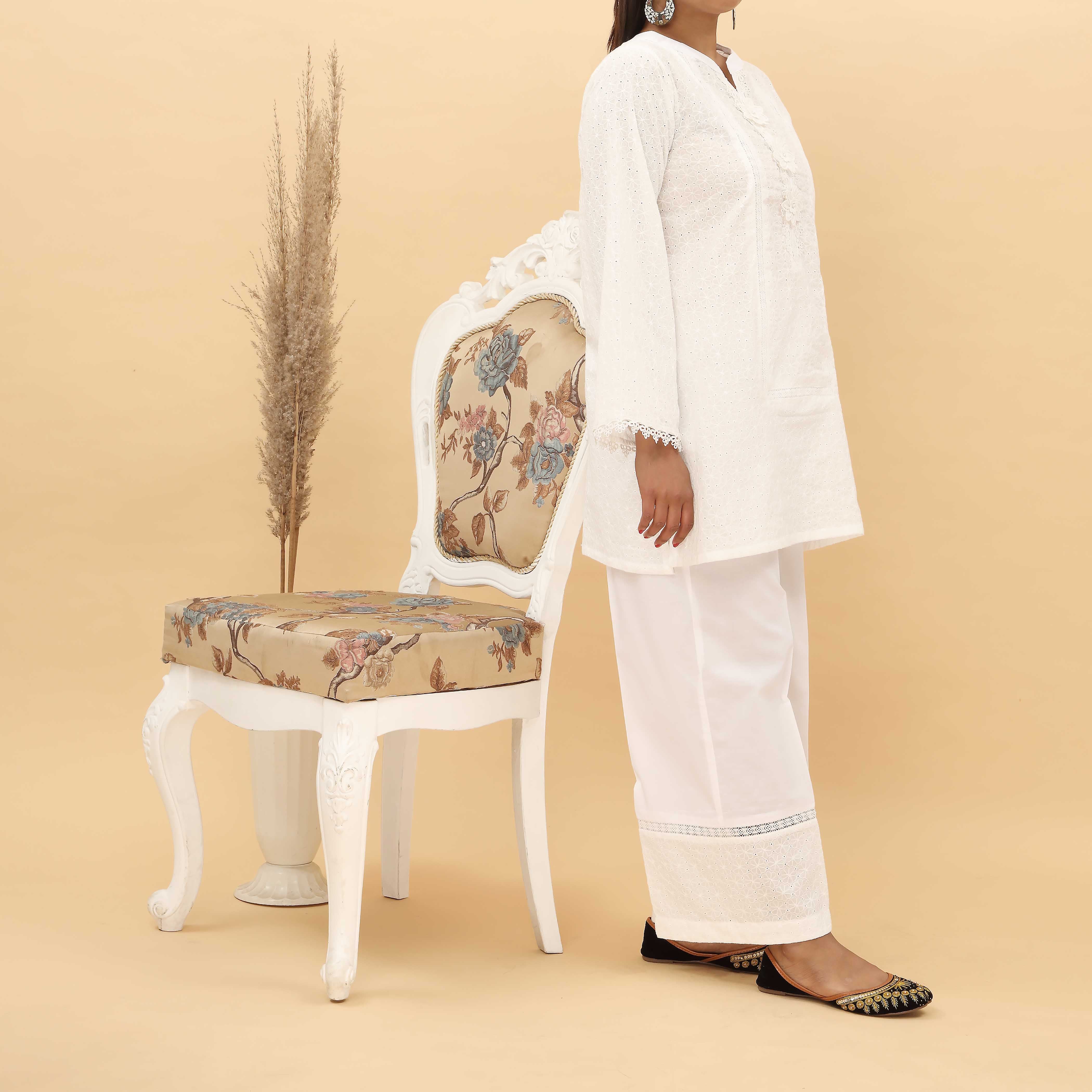 2PC- Schifili Chiken Embroidered Suit PS5086 - Image 2