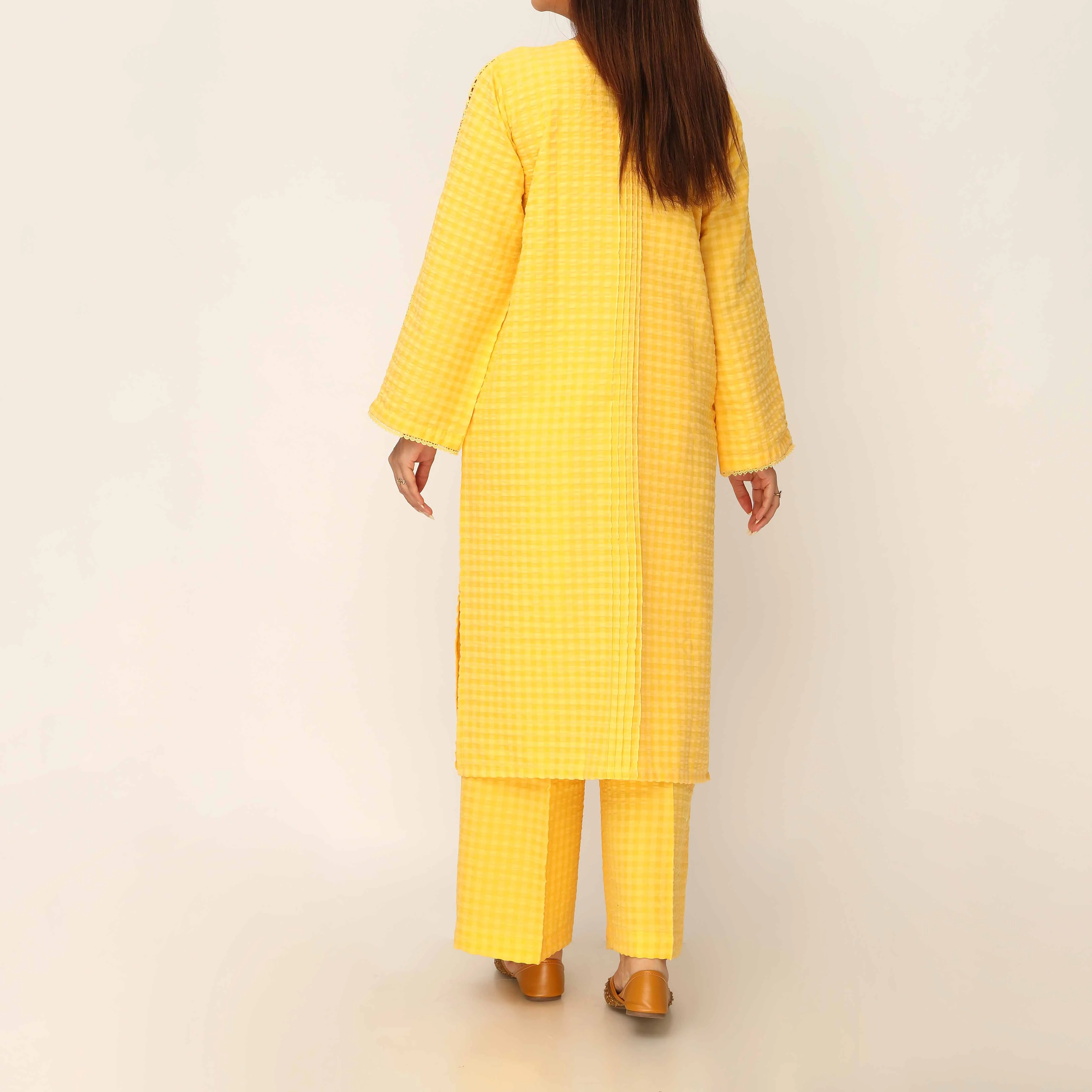 2PC- Seersucker Mix Fabric Co-ord Set PS5300 - Image 4