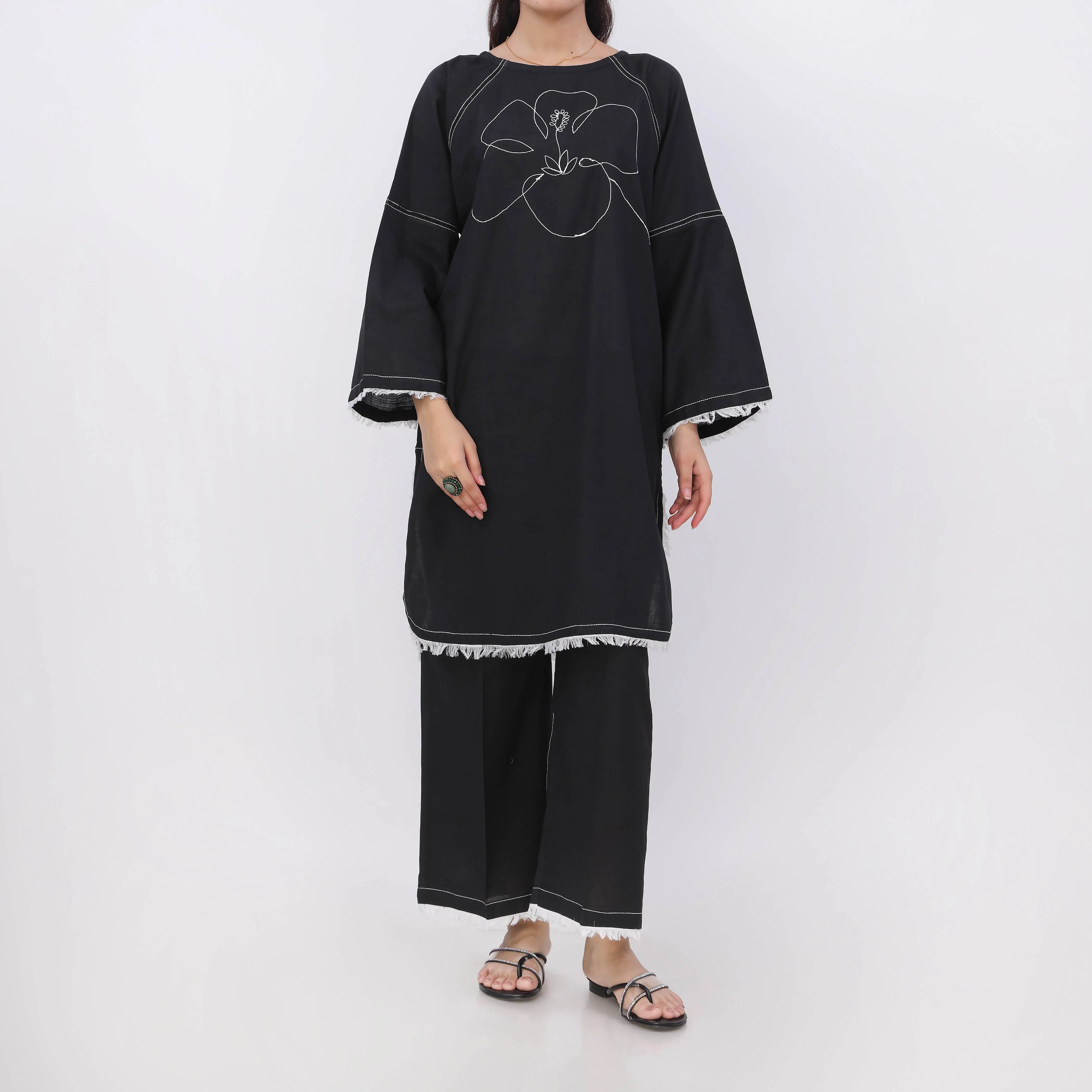Kara<br>2 PC Embroidered Suit PW5002 - Image 2