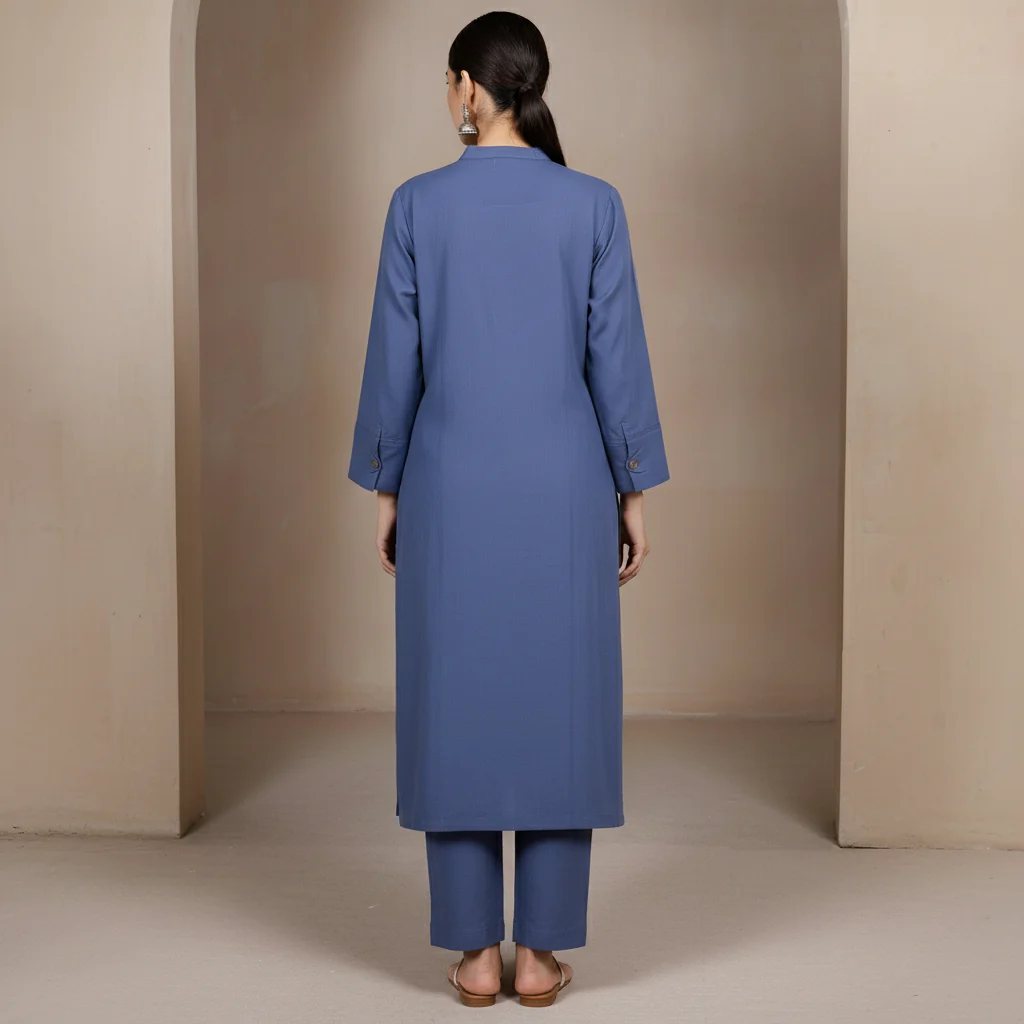 2PC Solid Dyed Slub Khaddar Suit PW5183 - Image 4