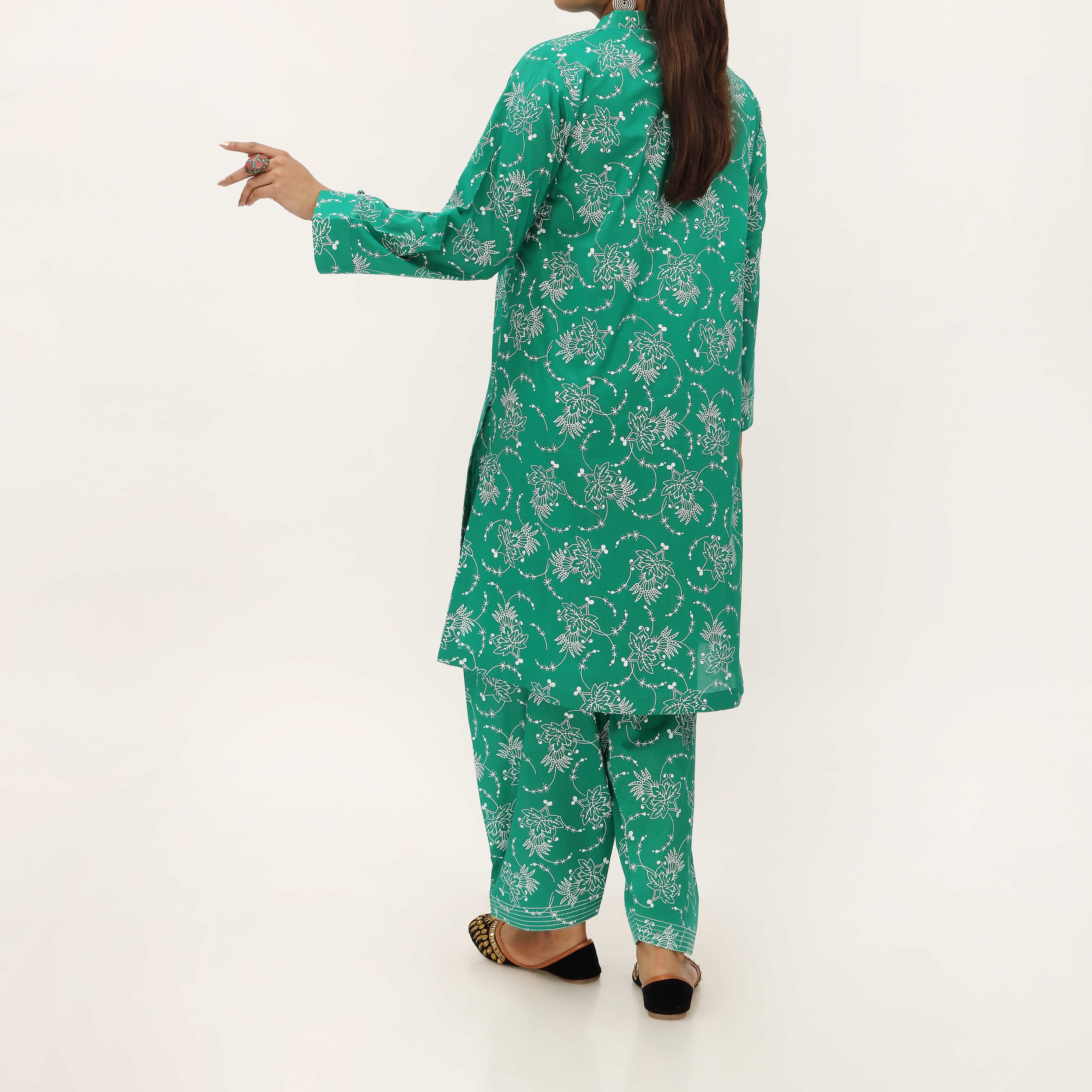 2PC- Unstitched Screen Printed Cotton Suit US5284 - Image 3