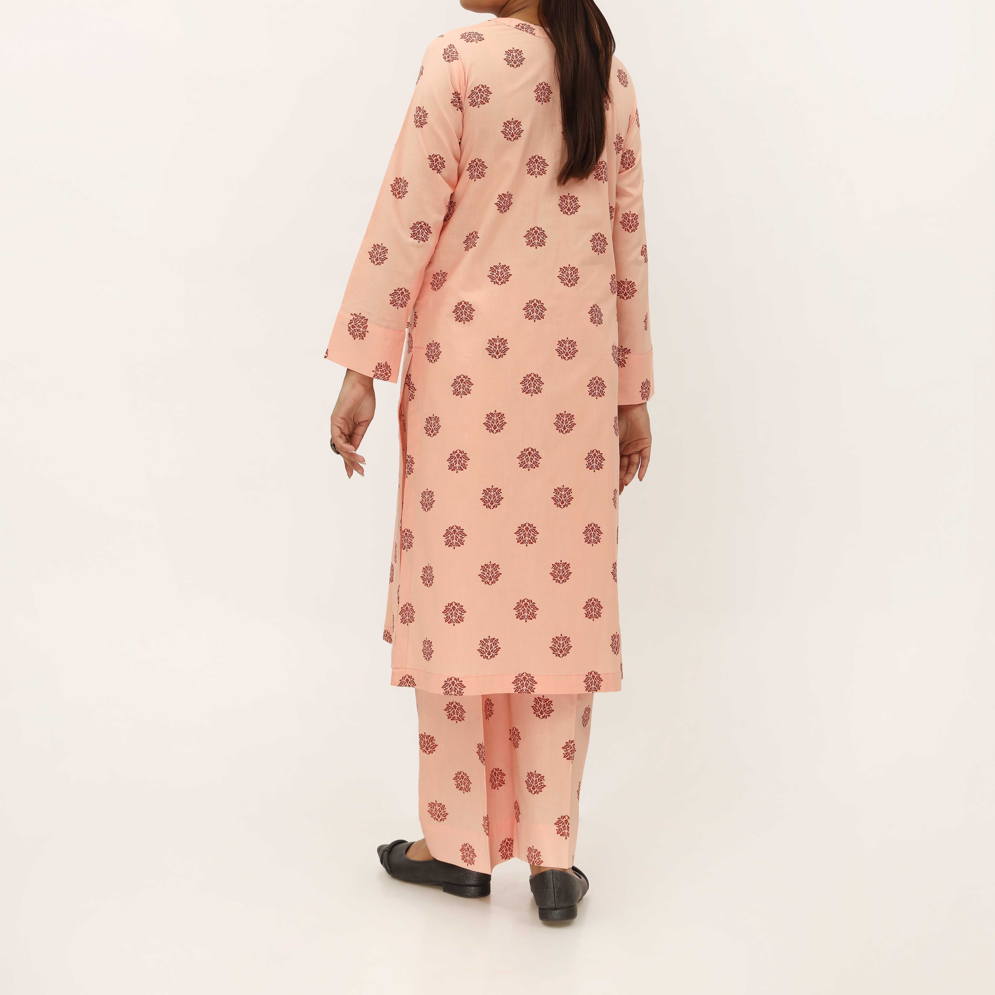 2PC- Unstitched Screen Printed Cotton Suit US5299 - Image 4