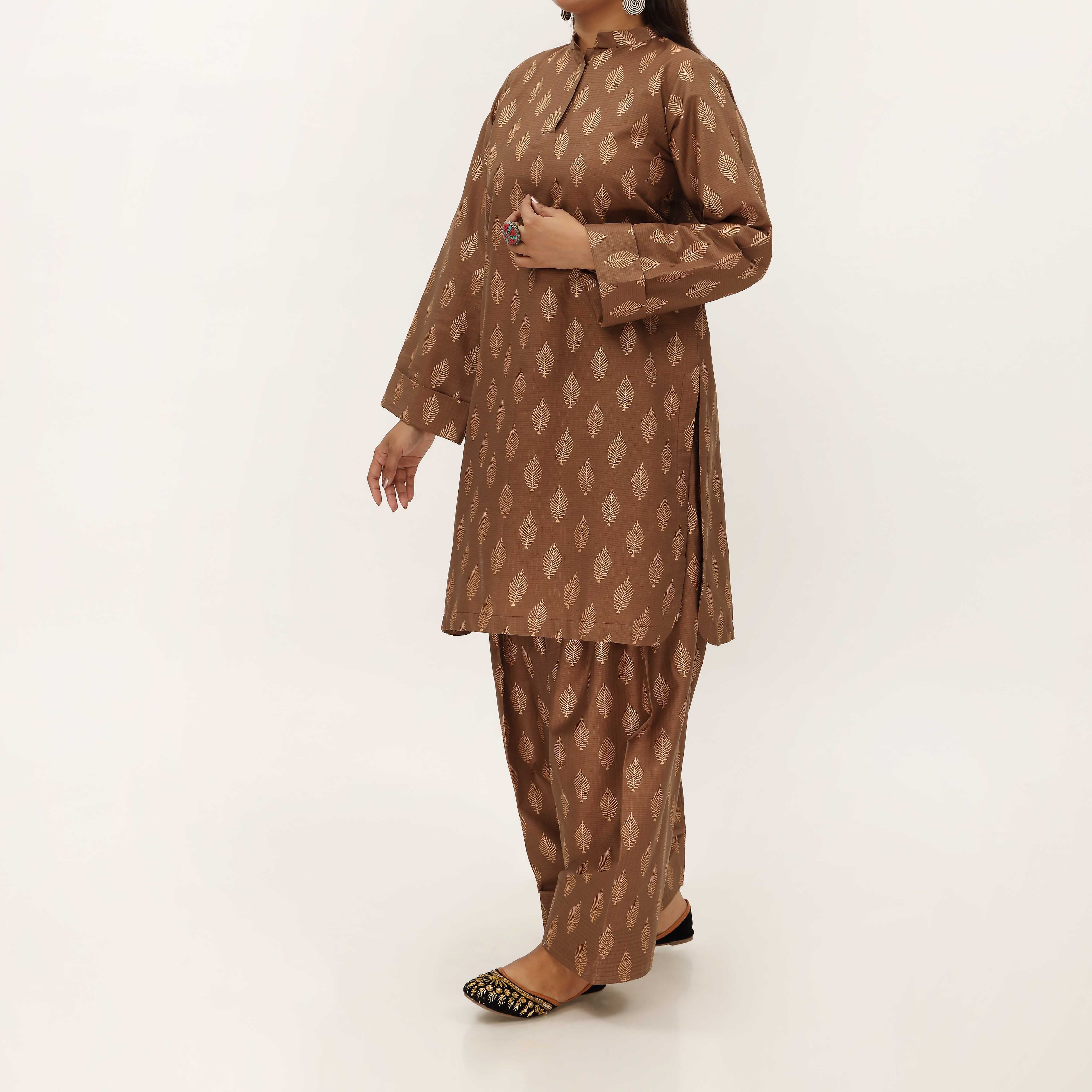 2PC- Unstitched Screen Printed Cotton Suit US5326 - Image 2