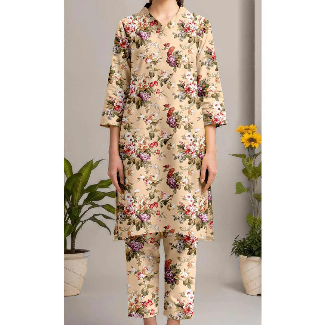 2PC Unstitched Slub Khaddar Suit UW5040 - Image 2