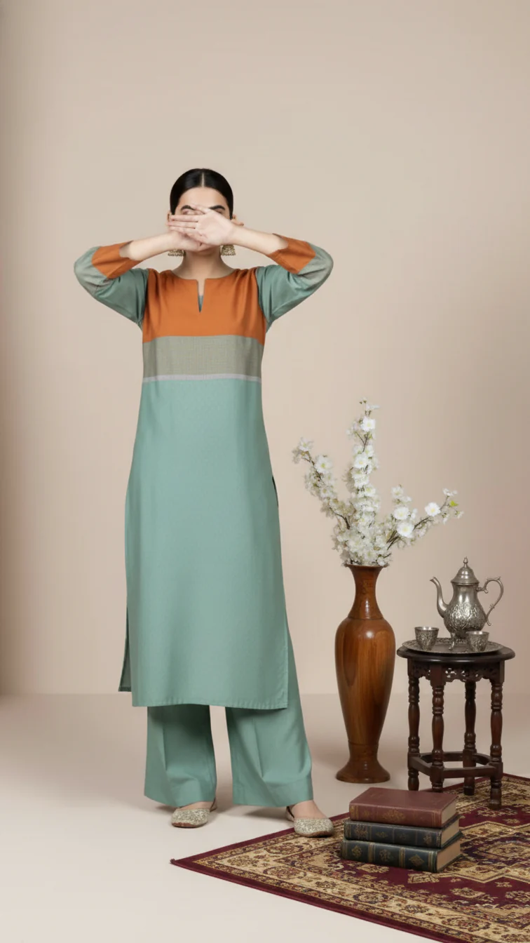 2PC Yarn Dyed Viscose Staple Suit PW5175