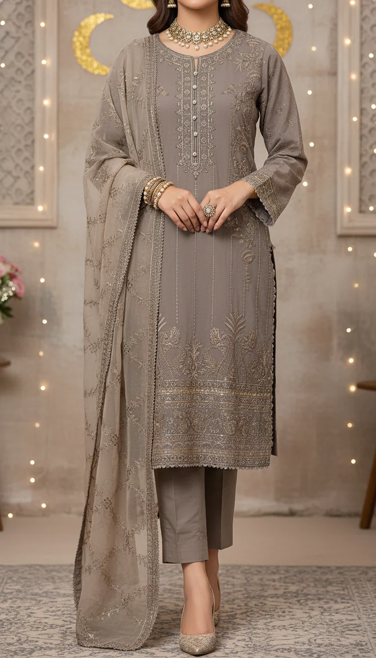 3 PC Embellished Suit PF6007 - Image 2