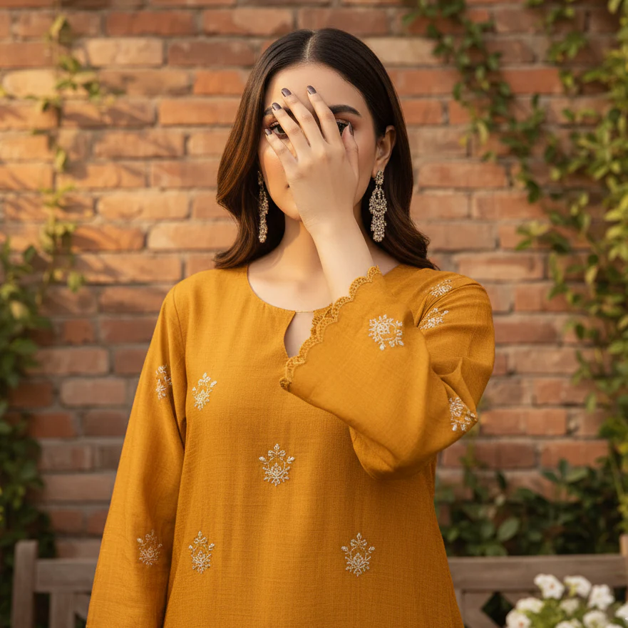 3PC Unstitched Embroidered Suit US5503 - Image 3