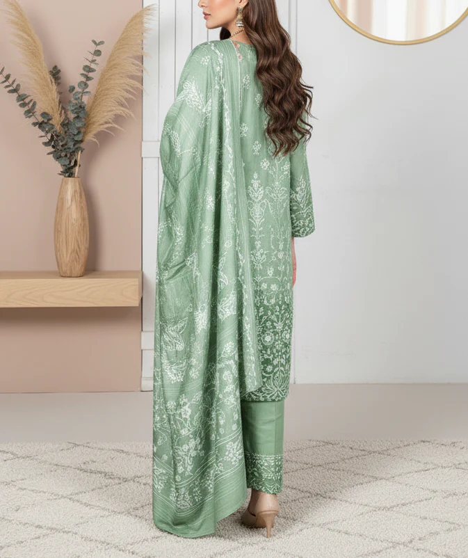 3PC Unstitched Embroidered Suit US5507 - Image 5