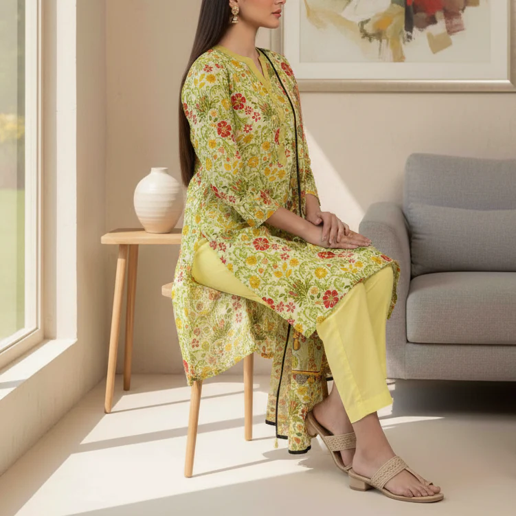 3PC Unstitched Printed Suit US5467 - Image 4