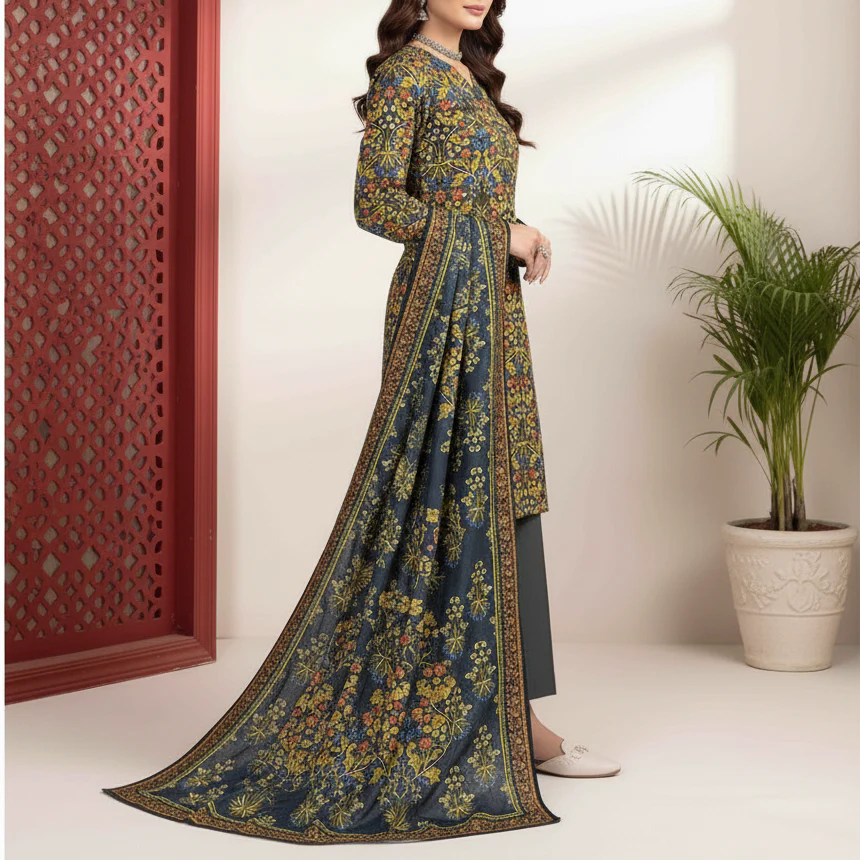 3PC Unstitched Printed Suit US5472 - Image 4