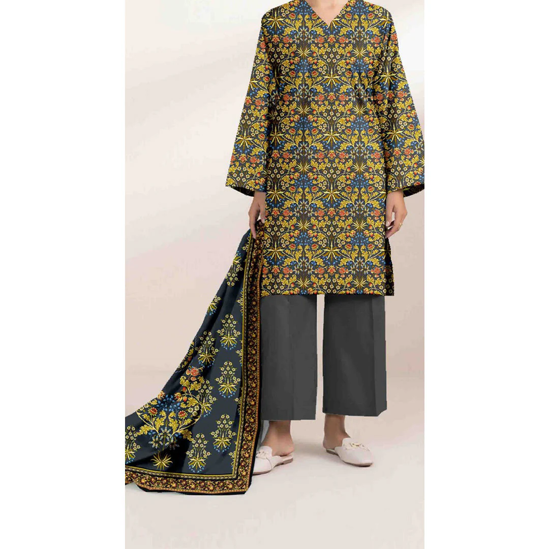 3PC Unstitched Printed Suit US5472 - Image 6